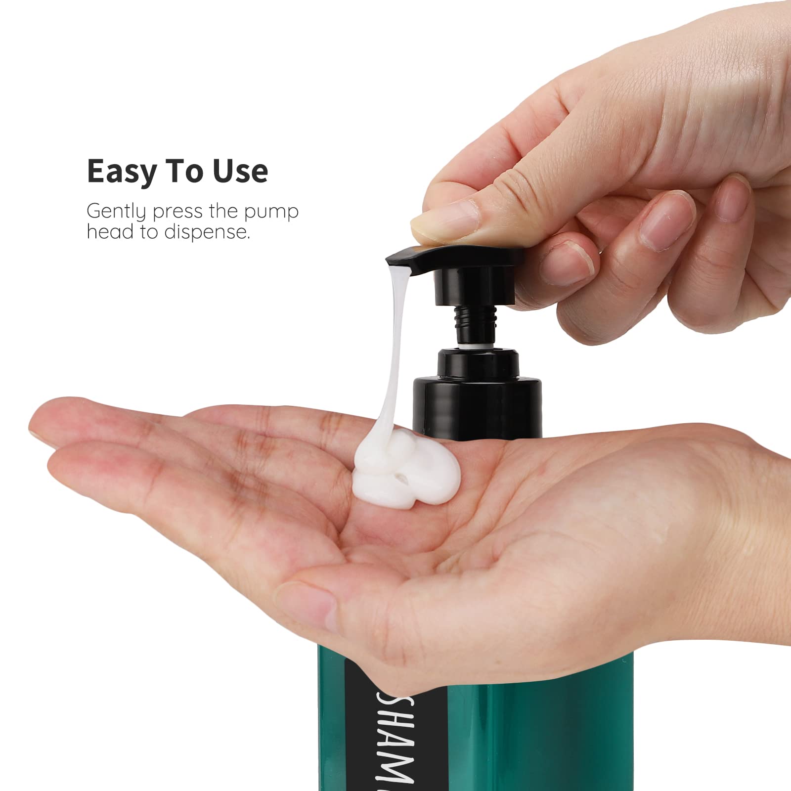 Segbeauty Shampoo Conditioner Bottles, 3Pcs 16.9Oz 500Ml Pump Press Dispenser With Labels, Empty Plastic Refillable Reusable Lot