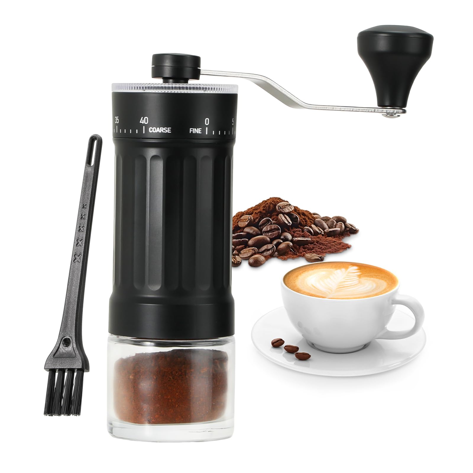 Kssiaz Manual Coffee Grinder, 25g Capacity Coffee Maker with 40 External Adjustable Settings, Conical Ceramic Burr Mill for Espr