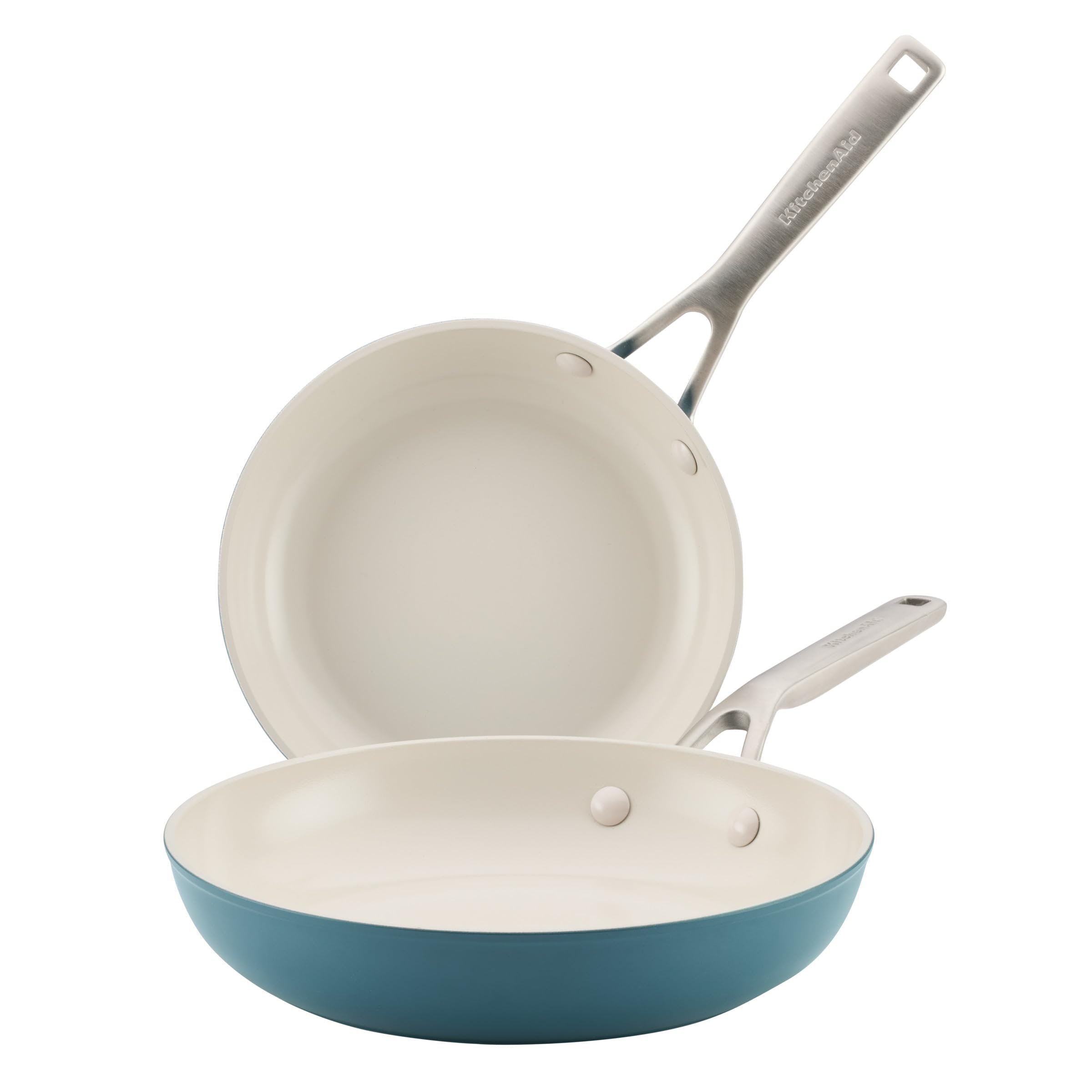 KitchenAid Hard-Anodized Ceramic Induction Cookware Skillet Set, 2-Piece, Agave