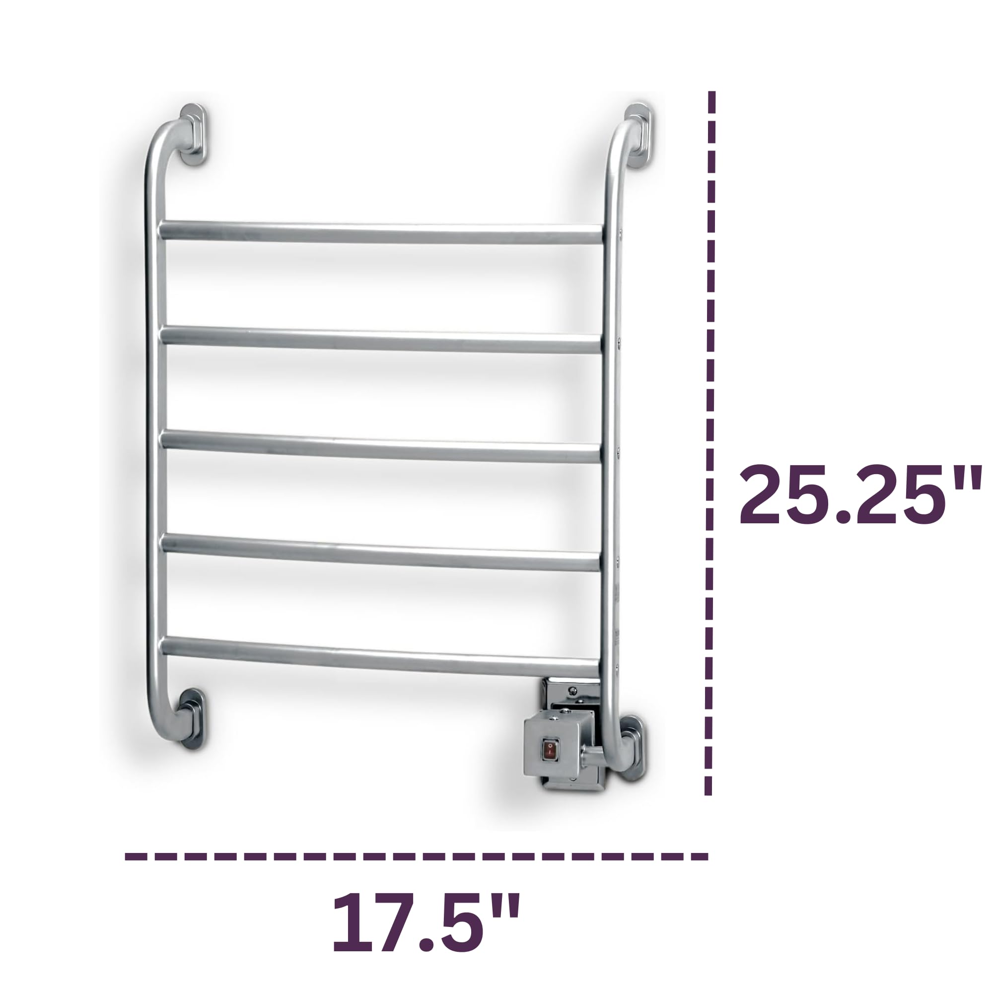 Warmrails Regent Wall Mount Chrome Finish Towel Warmer - Quick Heat - Plug In Or Direct Wire Option - Model Hsrc