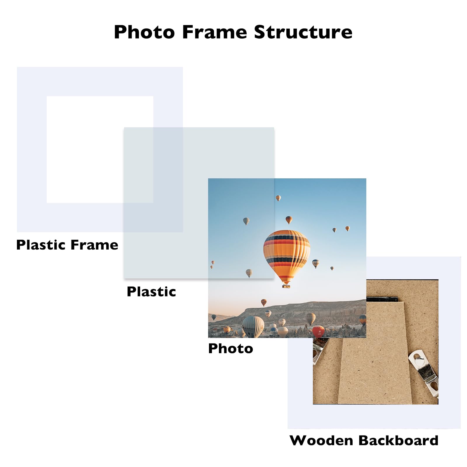 JCJMY 3x3 Picture Frame White for Tabletop, 3 x 3 Square Photo Frame with Shatter Resistant Plexiglass, Sturdy 3 by 3 Poster Fra