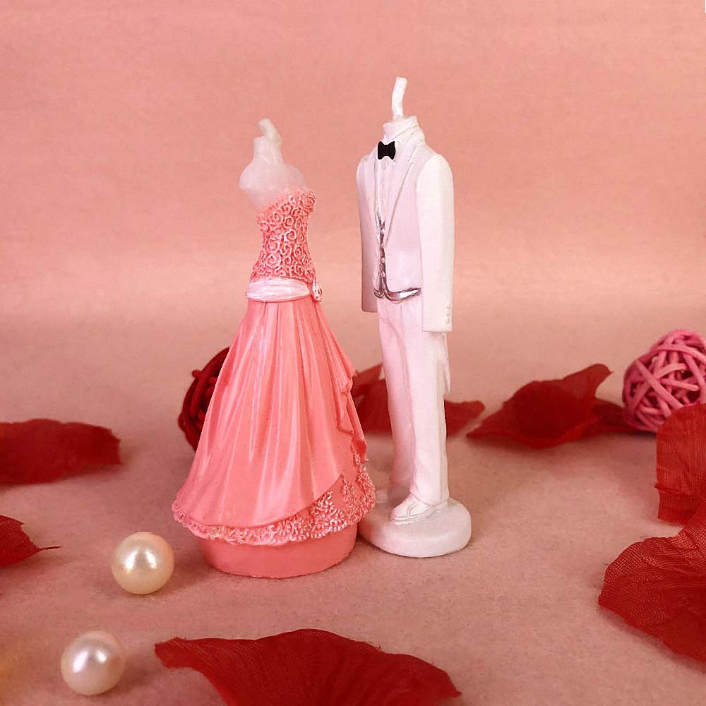 3D Bride And Groom Tuxedo Wedding Dress Set Silicone Candle Soap Mold Chocolate Mold For Wedding Cake Decorating Wedding Candle