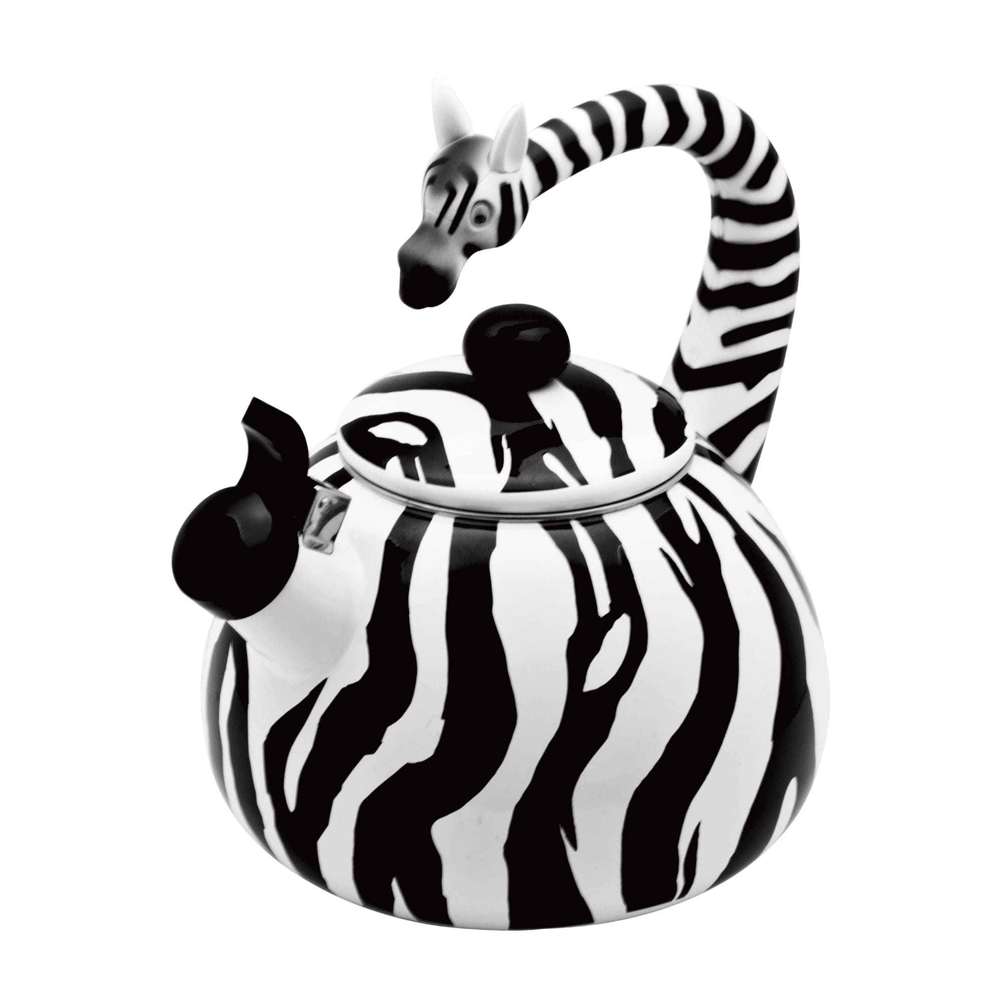 Whistling Tea Kettle for Stove Top Enamel on Steel Teakettle, Supreme Housewares Zebra Design Teapot Water Kettle Cute Kitchen A
