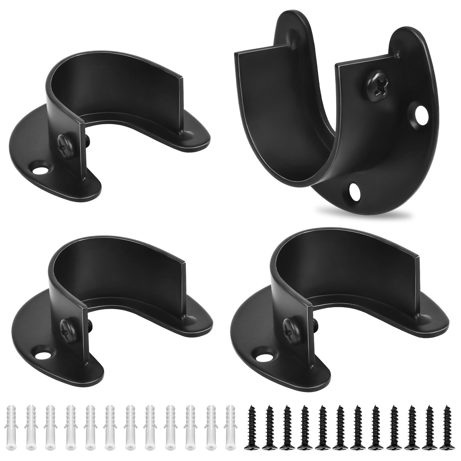 Closet Rod Bracket, Heavy Duty Closet Rod Holders, Closet Rod Support Stainless Steel Closet Pole Socket For 1-1/4 Inch Rods Met