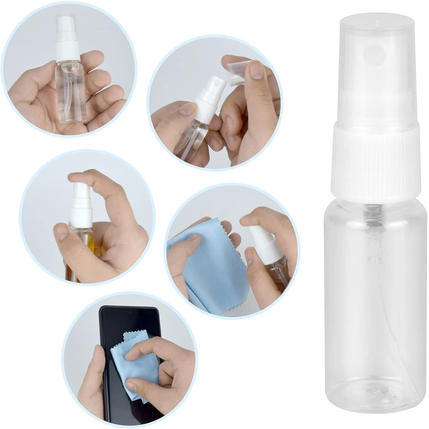 Fohola 4 Pack Spray Bottle, 1 Oz/30Ml Mini Spray Bottle, Empty Travel Bottles, Fine Mist Spray Bottles For Hair, Toiletry (4)