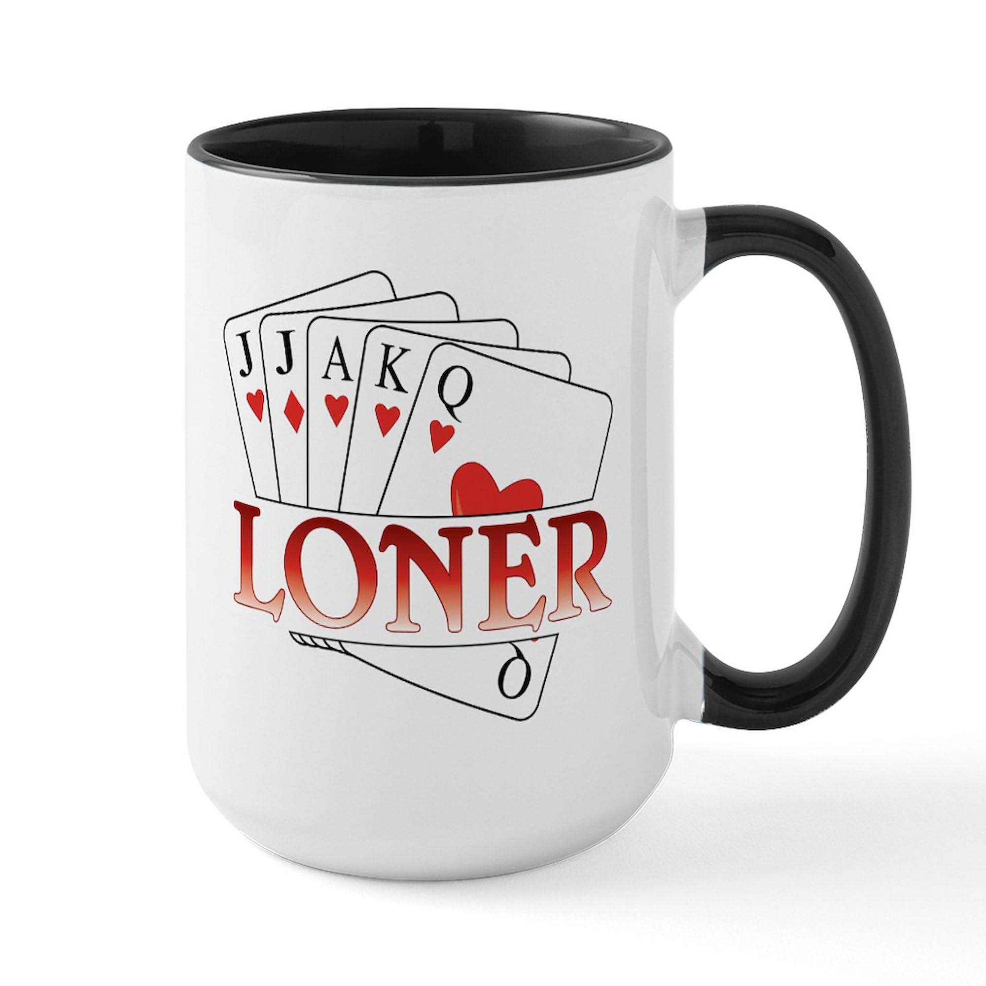 CafePress Euchre Loner Large Mug 15 oz (444 ml) Ceramic Coffee Mug