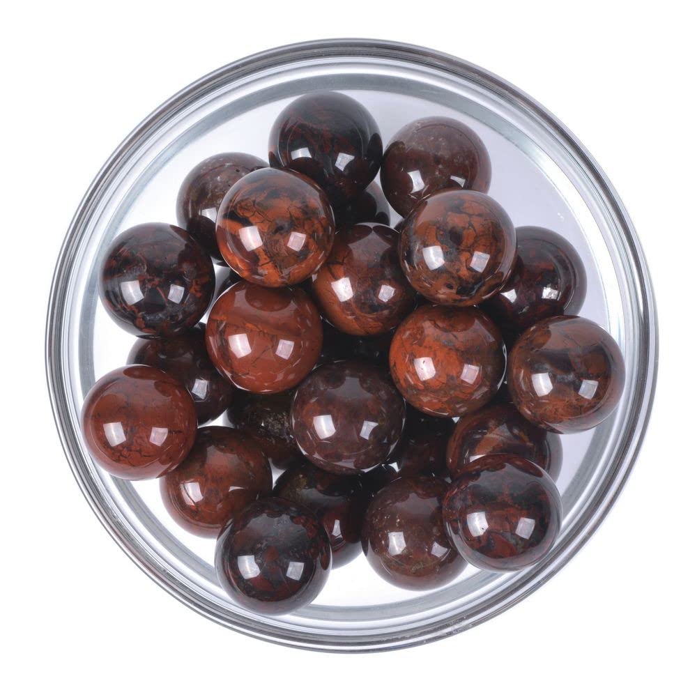 Justinstones Natural Red Brecciated Jasper Tumble 20mm Gemstone Healing Crystal Energy Ball Round Sphere Specimen Collection Poc