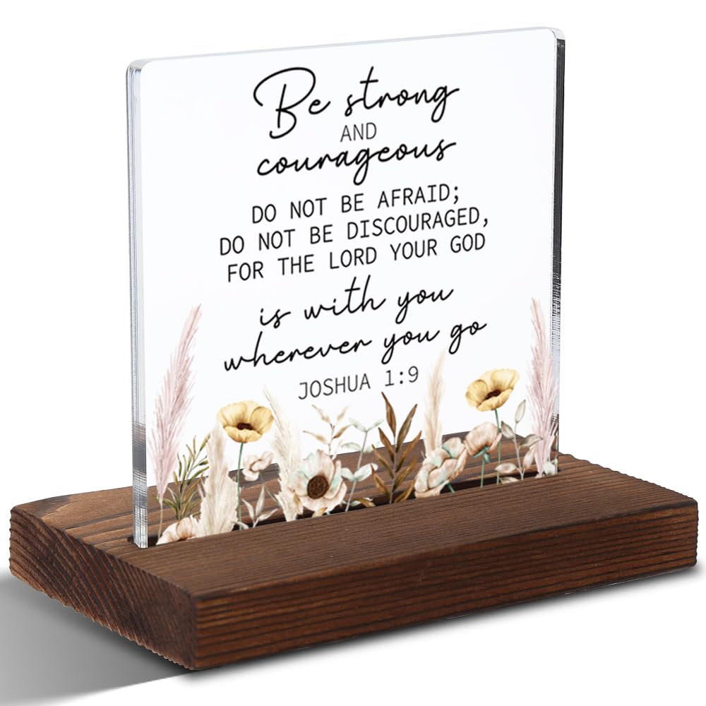 Biblical Encouragement Acrylic Plaque, Inspirational Gift for Those Seeking Strength, Meaningful Gift for Christian Friends, Ins