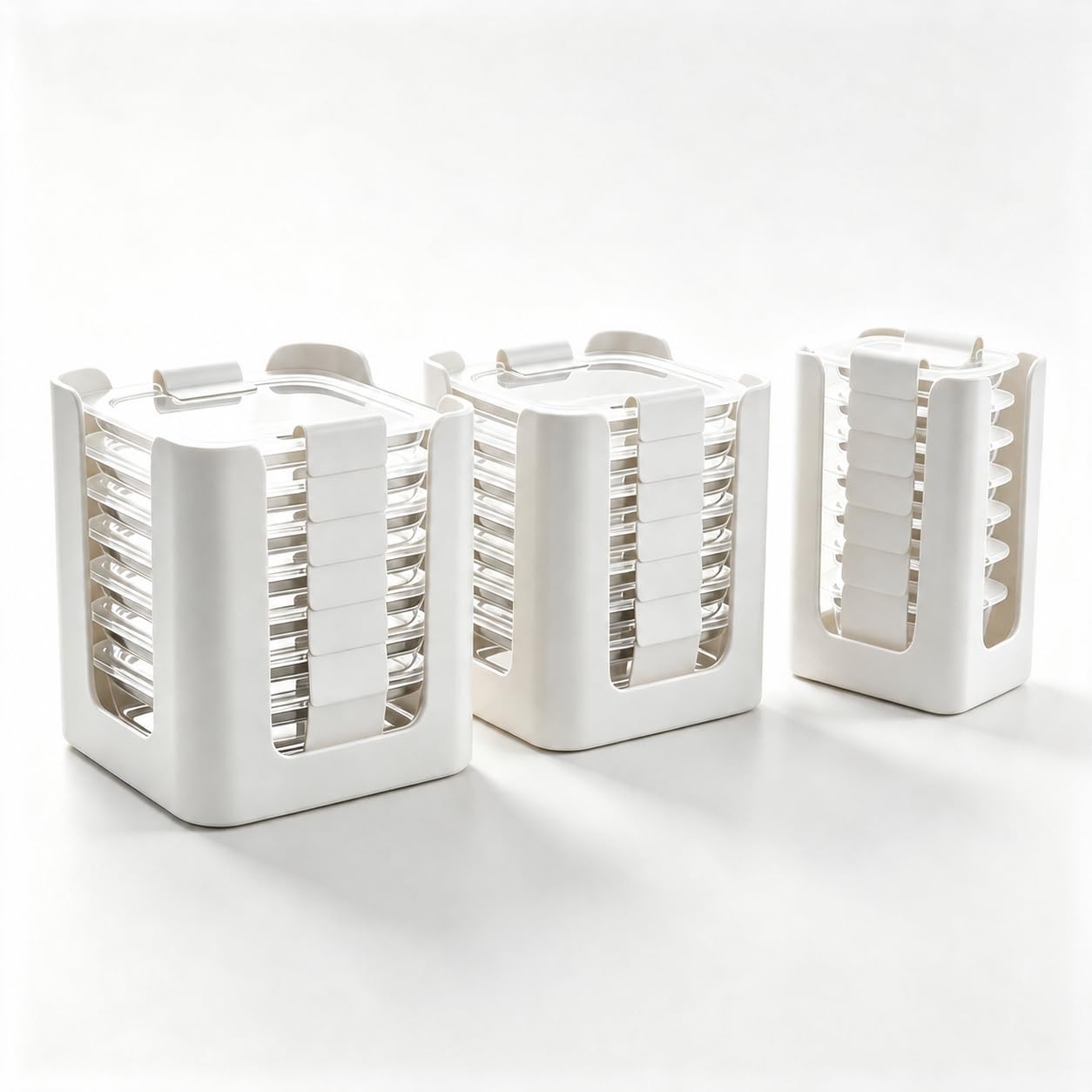 PEOKPIPLE Stackable Lid Holder 3 Pack for Rubbermaid Brilliance Lids
