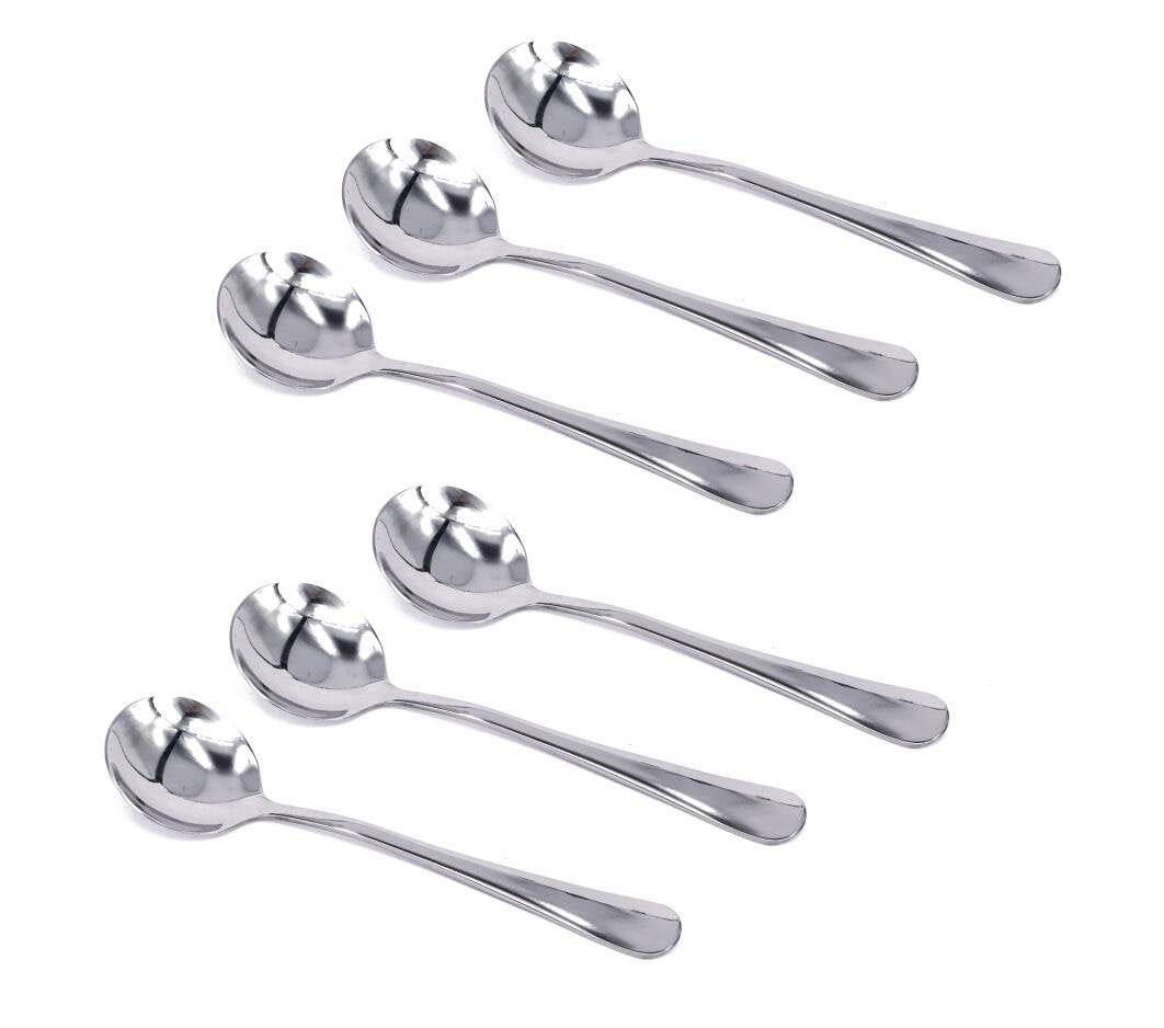 Kingsuper Stainless Steel Table Soup Spoon(Set Of 6 Round)
