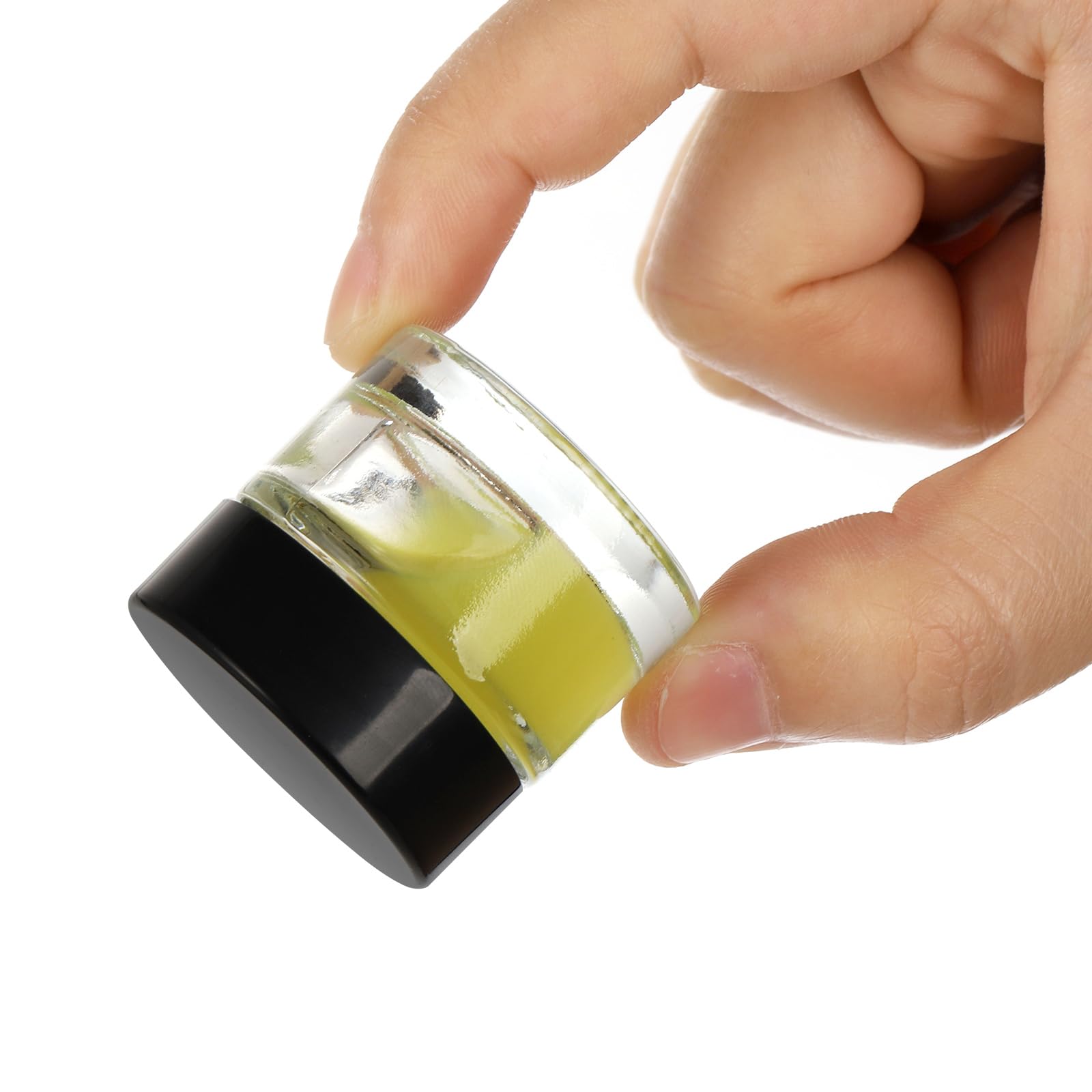 Coloch 70 Pack 10Ml Thick Glass Jars With Airtight Lid, Clear Round Lip Balm Container Tiny Sample Jar For Cosmetics, Lotion, Cr