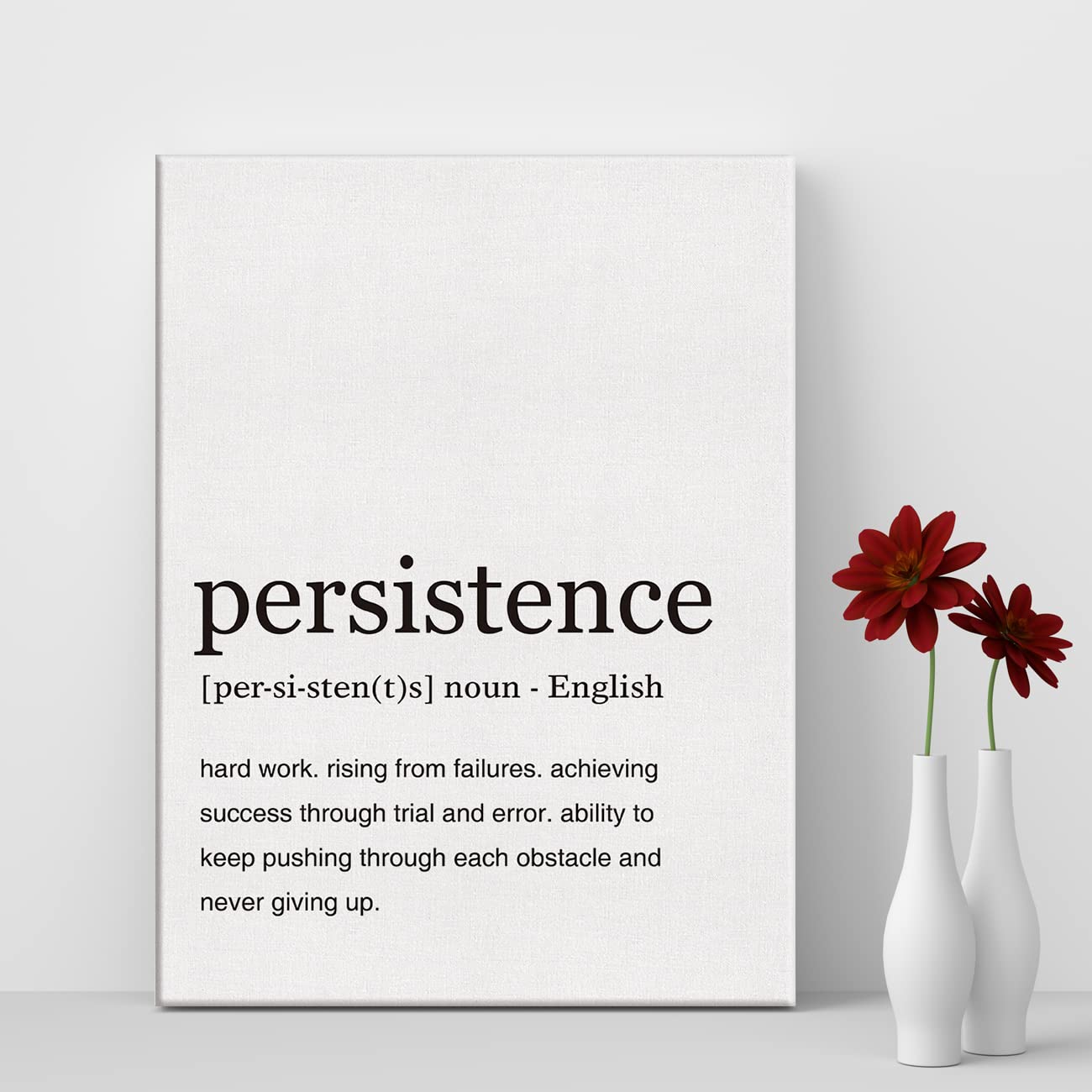 Persistence Definition Print Canvas Wall Art Home Office Decor Modern Minimalist Painting 12X15 Canvas Poster Framed Ready To Ha