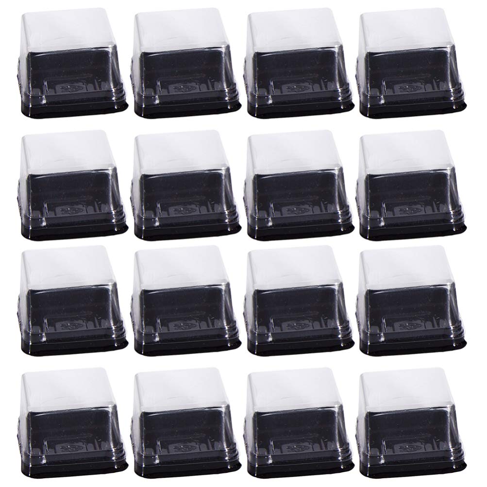 Hemoton 100Pcs Mini Cupcake Container Single Clear Plastic Moon Cake Box Muffins Cheese Pastry Dessert Display Holder For Weddin