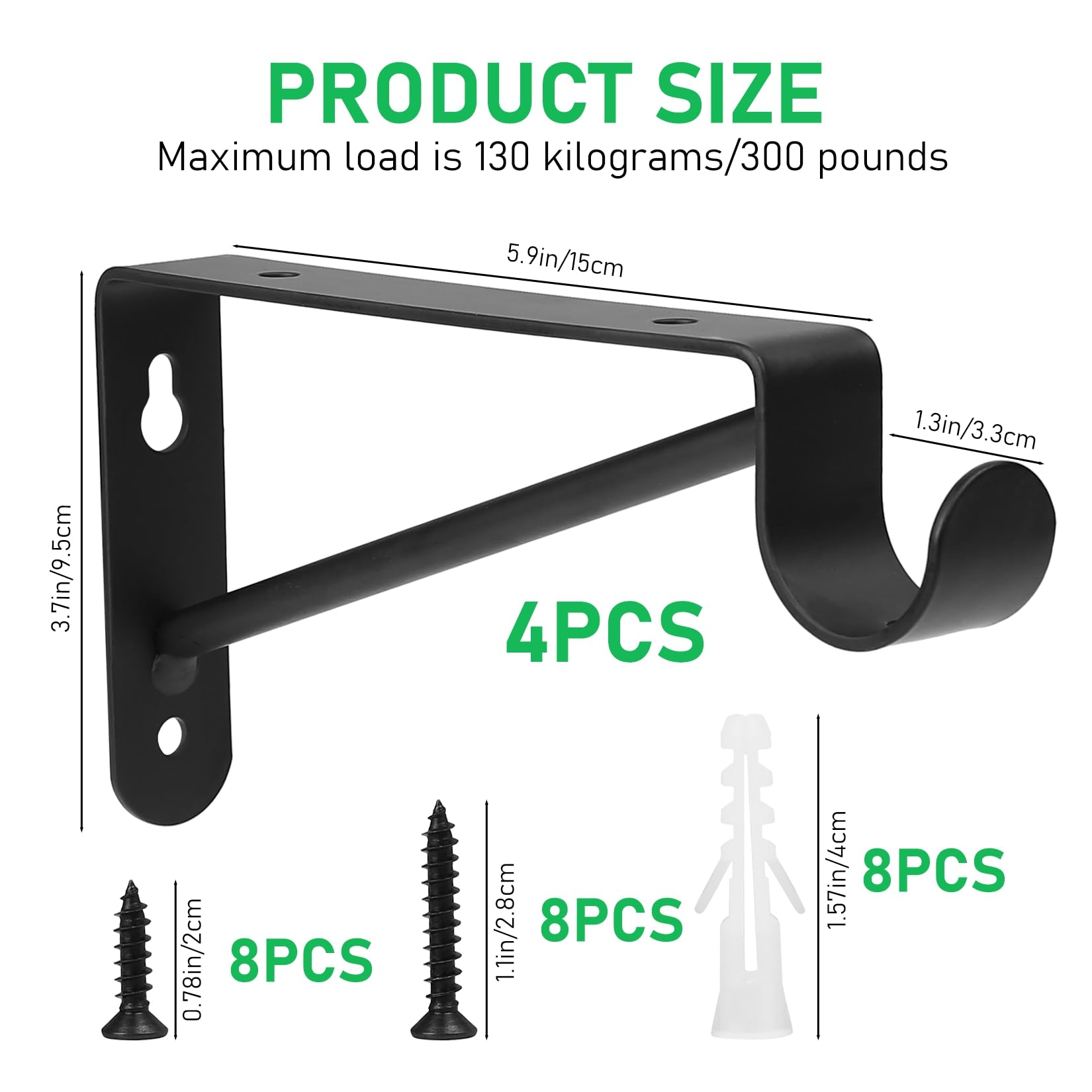 Small Shelf And Rod Brackets, 4 Pcs Closet Shelf & Rod Brackets Wall Mounted 5.9 Inches, Heavy Duty Closet Shelf Brackets, Close