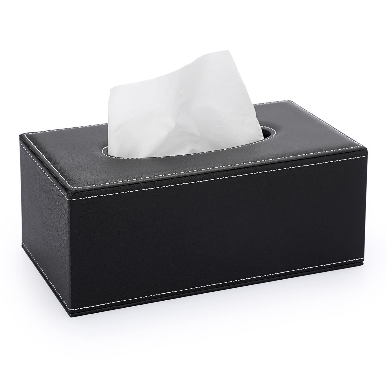 Sumnacon Tissue Box Cover Rectangle Leather Tissue Box Stylish Tissue Box Holder With Magnetic Bottom, Decorative Pu Tissue Cove