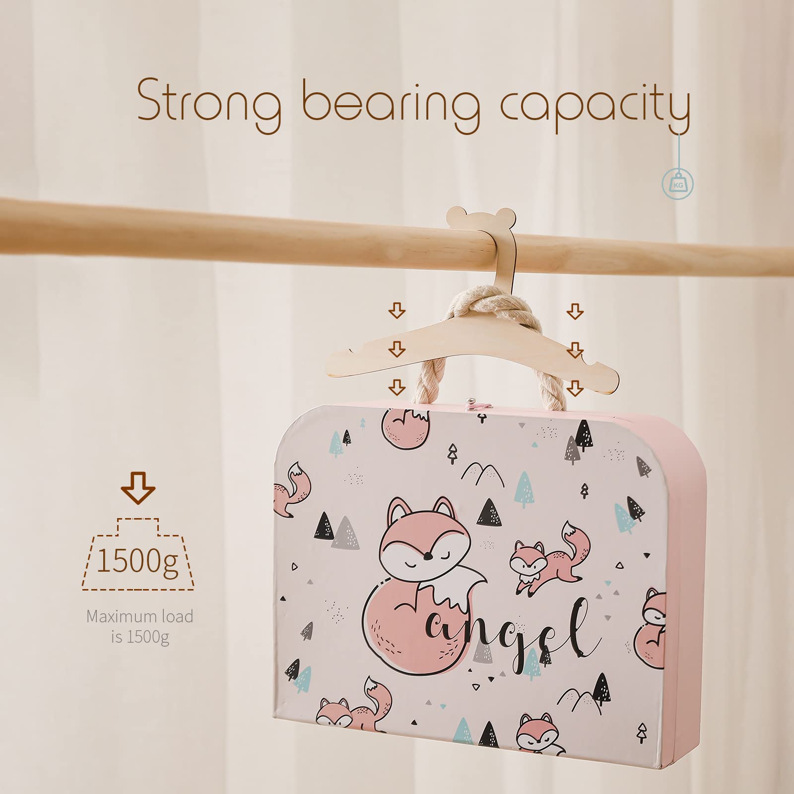 20 Pcs Kids Wooden Hangers,9'' Kids Baby Toddler Children Wooden Hangers,For Clothes & Pants,Baby Children Wooden Hangers