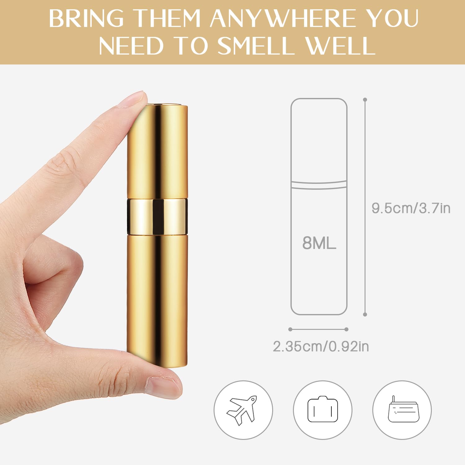 Tessco For You 21 Pcs 8Ml Travel Refillable Perfume Bottles Mini Cologne Perfume Spray Bottle Empty Pocket For Travel And Outgoi