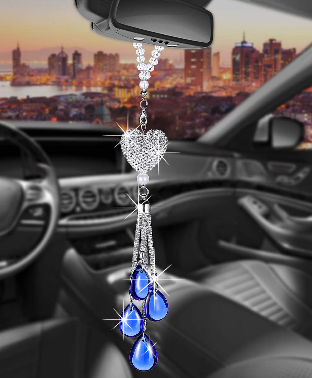 TZnyly Rearview Mirror Ornaments Bling Car Mirror Hanging Accessories Car Decorations for Women Cute Car Decor Car Bling Accesso