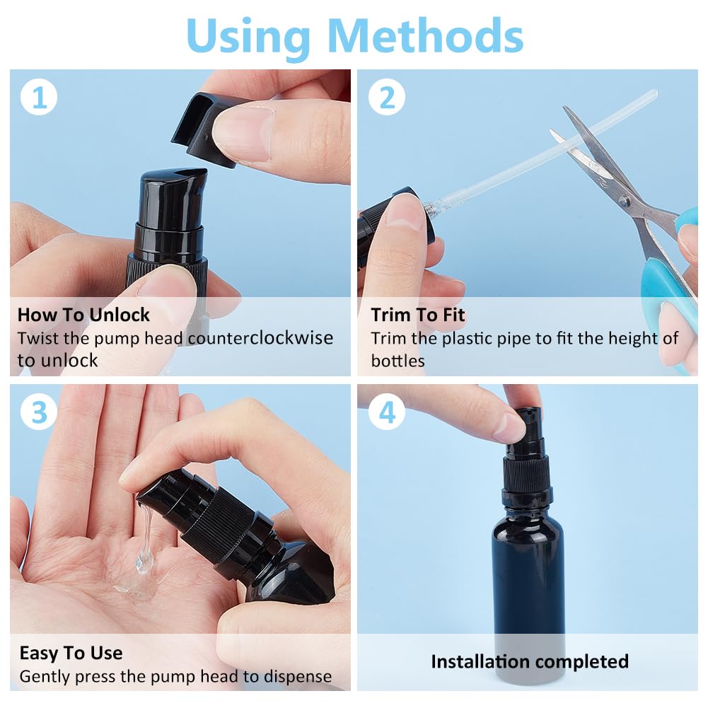 Benecreat 20 Pcs 18/415 Replacement Pump Top Head, Black Universal Replacement Pumps With Cover, Reusable Dispenser Pump Head Fo