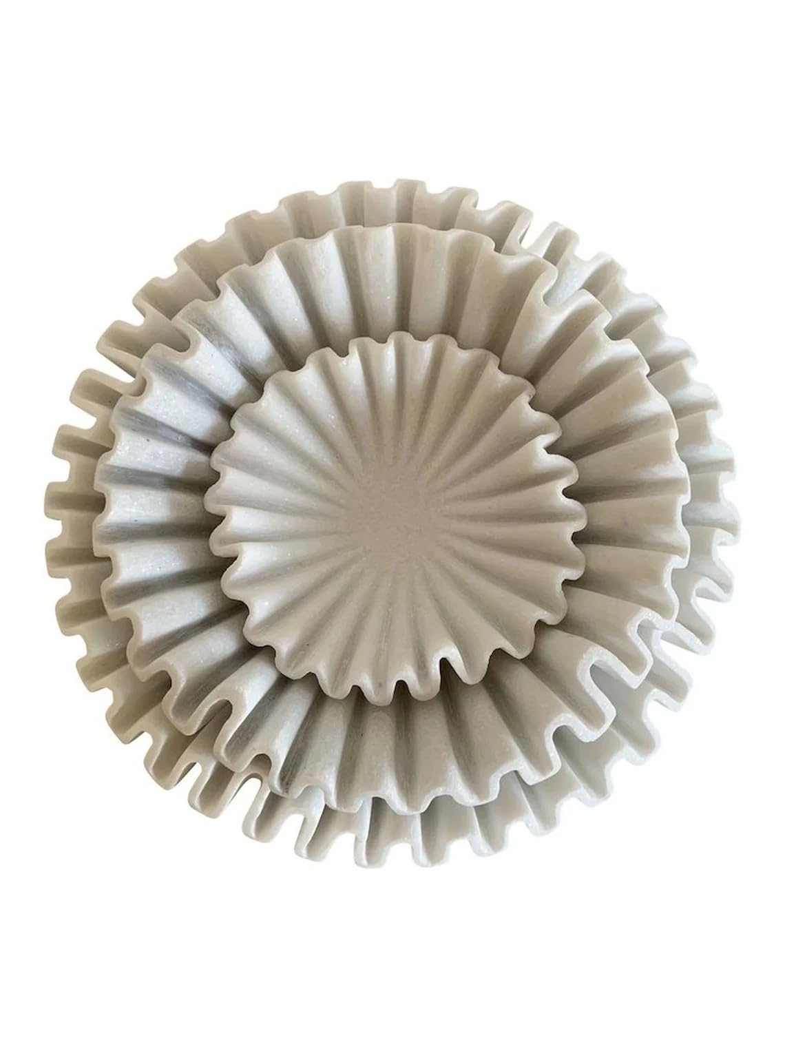 Marble Ruffle Bowl, The Perfect Candy Dish for a Dark Countertops, Fruit Bowl for Kitchen Counter, Decorative Trays Side Table D