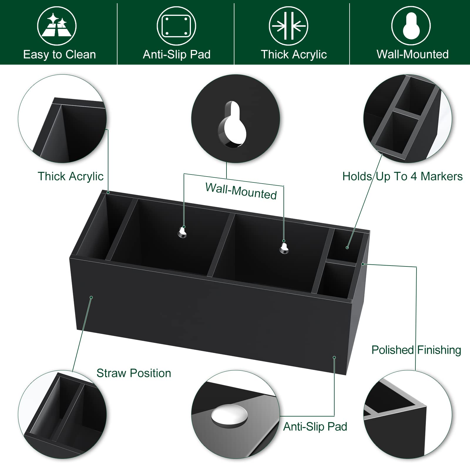 Bosscasa Double Cup Holder With Marker Slot, Party Cup Dispenser Acrylic Cup Organizer Mark Your Cup And Drink Up Caddy Modern B