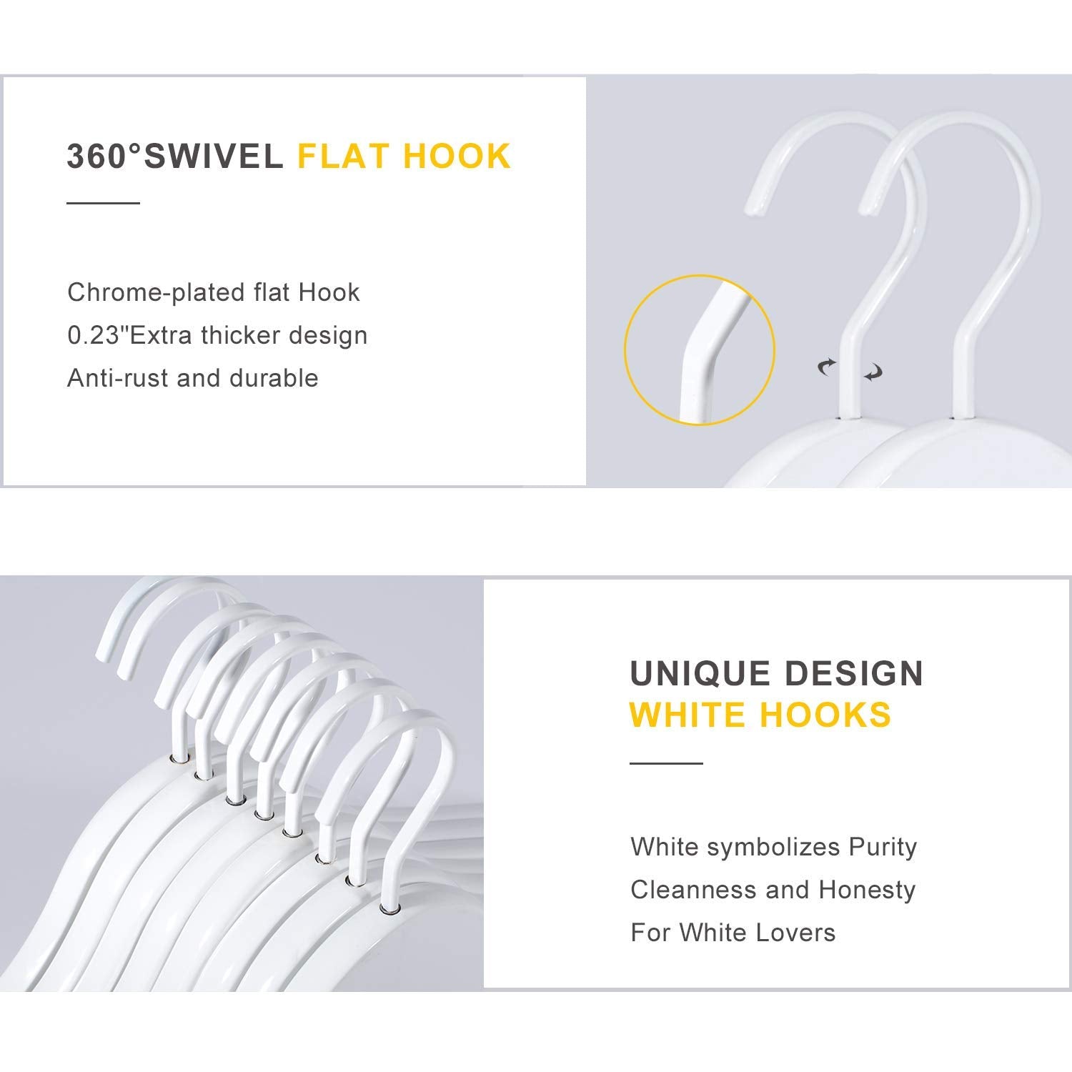 Topia Hanger All White Wooden Hangers, Solid Wood Suit Hangers With Extra Thick Hook And Non Slip Pants Bar, Heavy Duty Coat Han