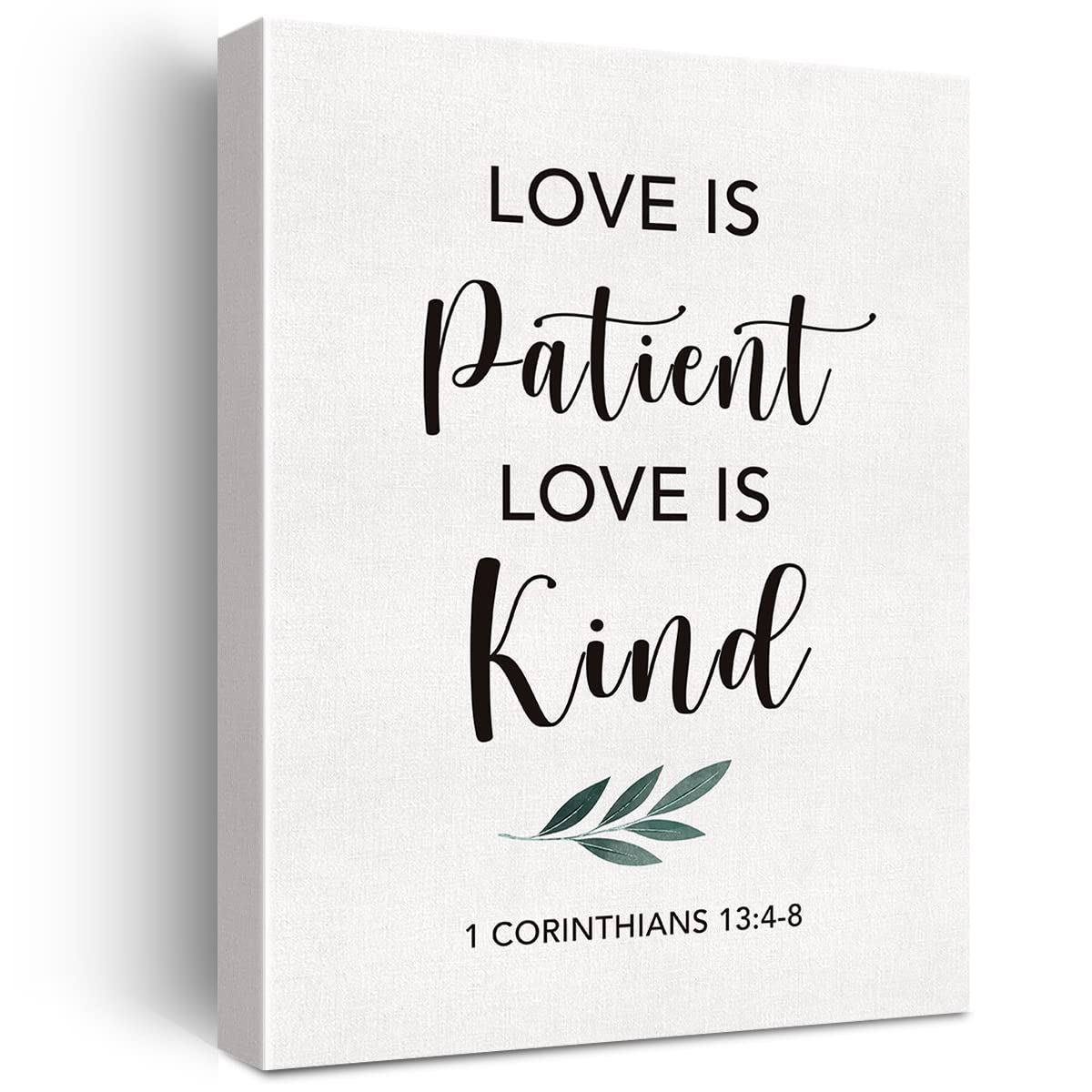 Christian Canvas Wall Art Motivational Love is Patient Love is Kind Canvas Print Scripture Bible Verse Painting Home Wall Decor 