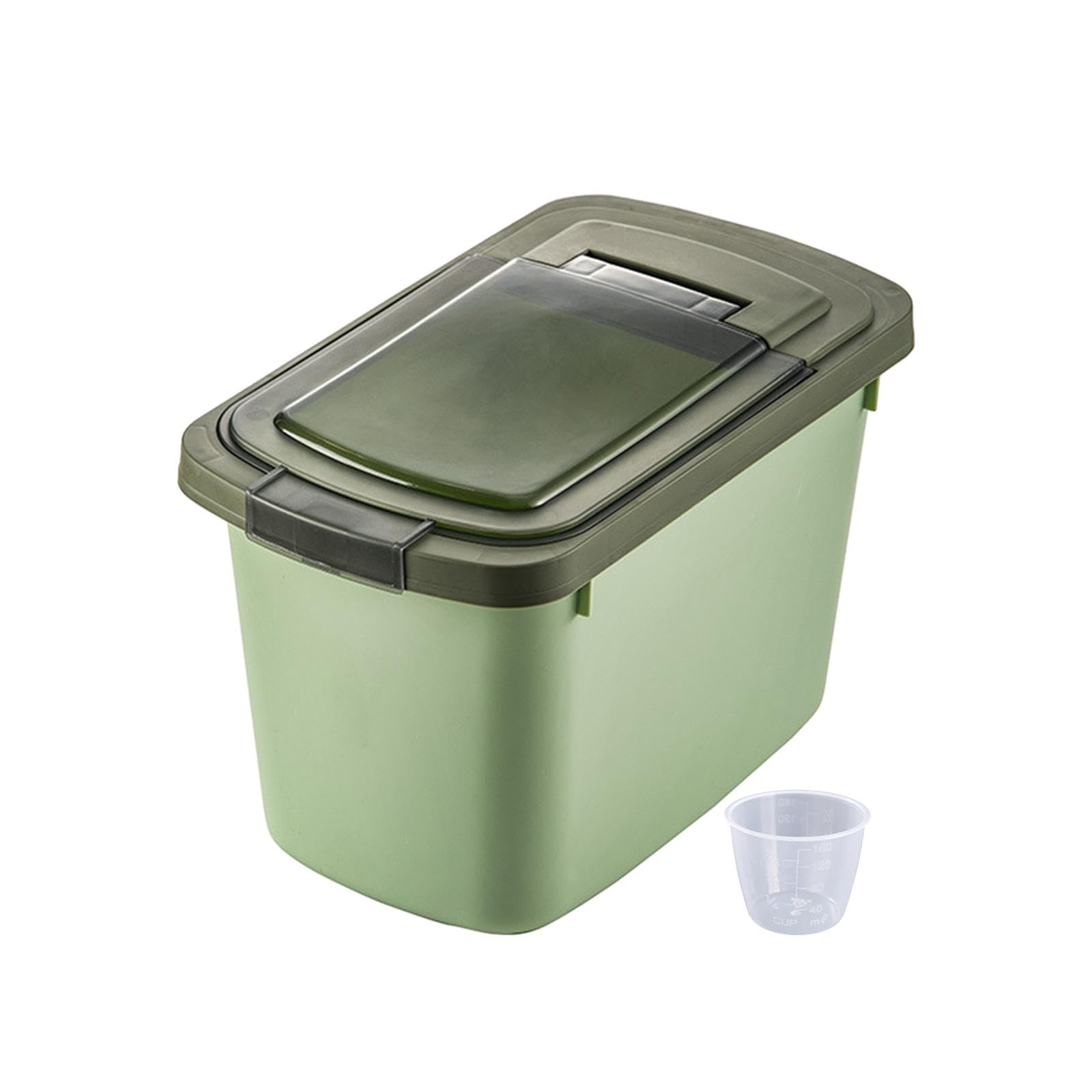 Zoomella Grain Rice Storage Bin Cereal Dispenser Bucket Airtight Pet Food Storage Box Green|Food Storage Containers|Home & Garde