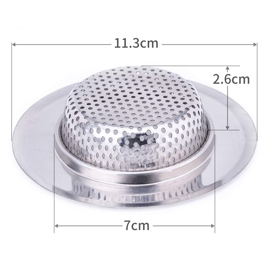 CORNERJOY 4.5 Inch Diameter Rim Heavy Duty Stainless Steel Kitchen Sink Basket Strainer  Large (Pack of 2)