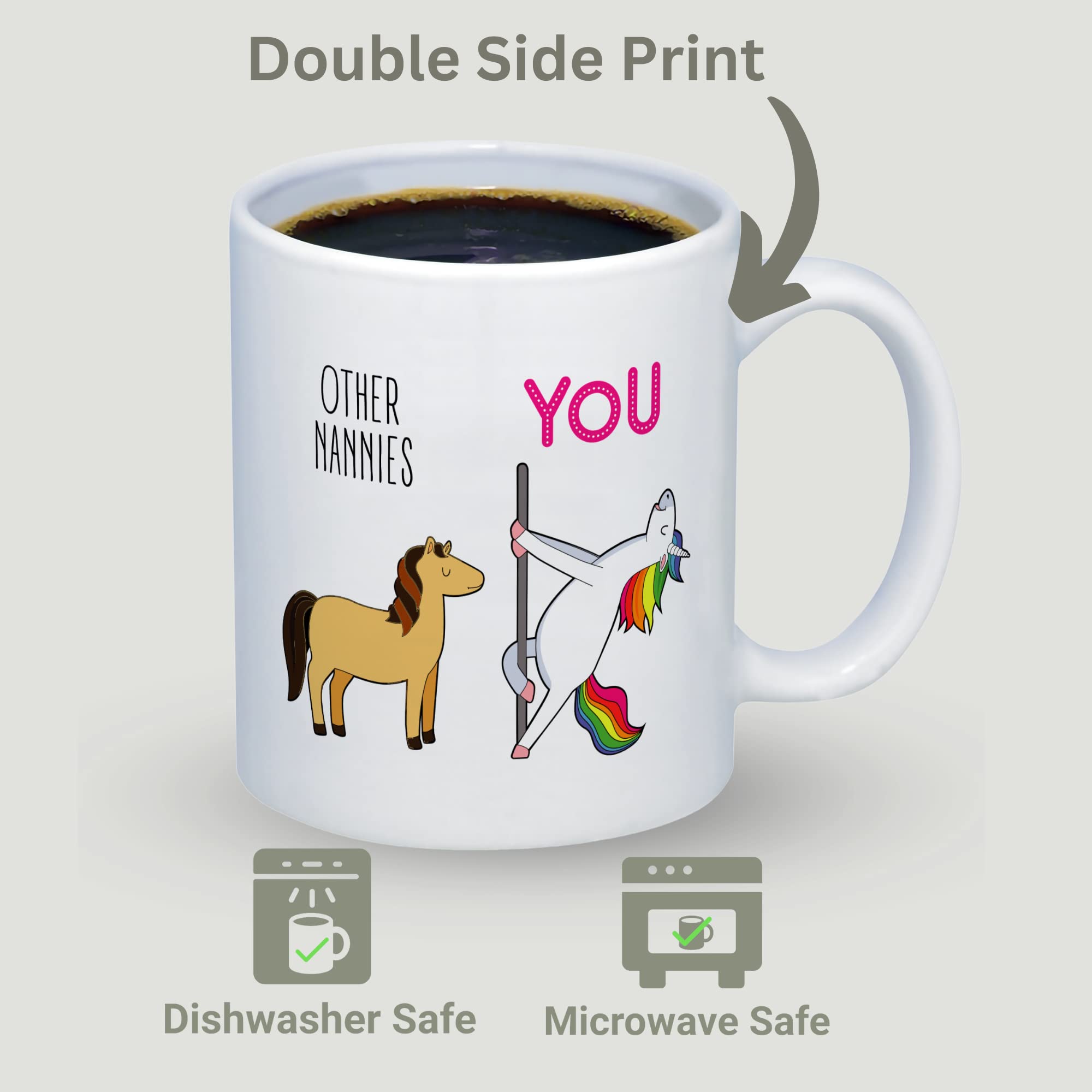 Funny Nanny Gift, Best Nanny Mug, Nanny Grandma Birthday Gifts From Grandchildren, Nanny Gifts From Kids, Mother 'S Day Mugs, Be