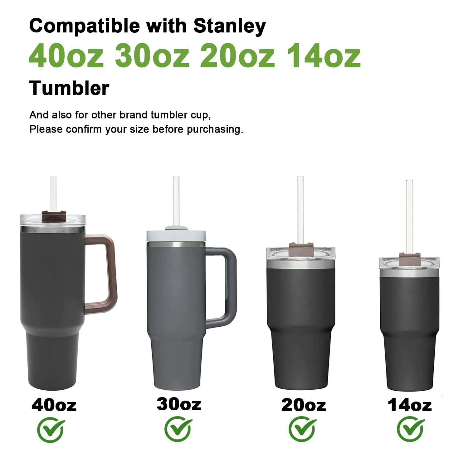 Replacement Straws for Stanley 40 30oz Adventure Quencher Travel Tumbler 6Pack  YOELIKE Reusable Clear Straws with Cleaning Brush  Compatible with Stanley Cup Mug Accessories