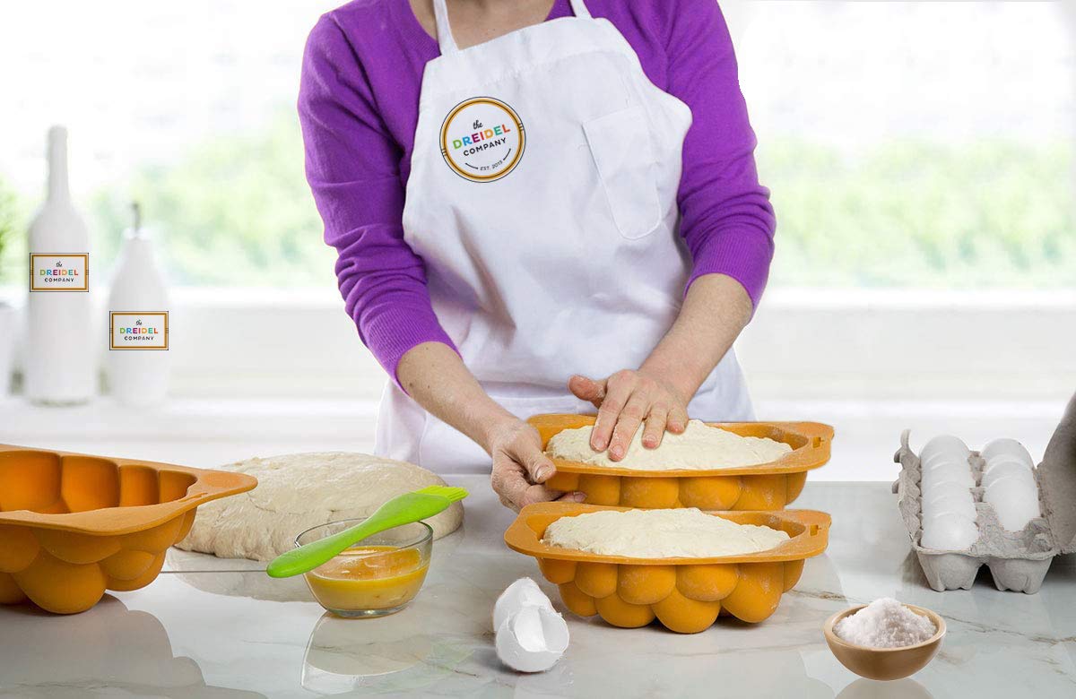 The Dreidel Company Silicone Challah Braid Bread Mold Bakeware, Perfect Kosher Challah Braided Baking Mold Pan, No Shaping Requi