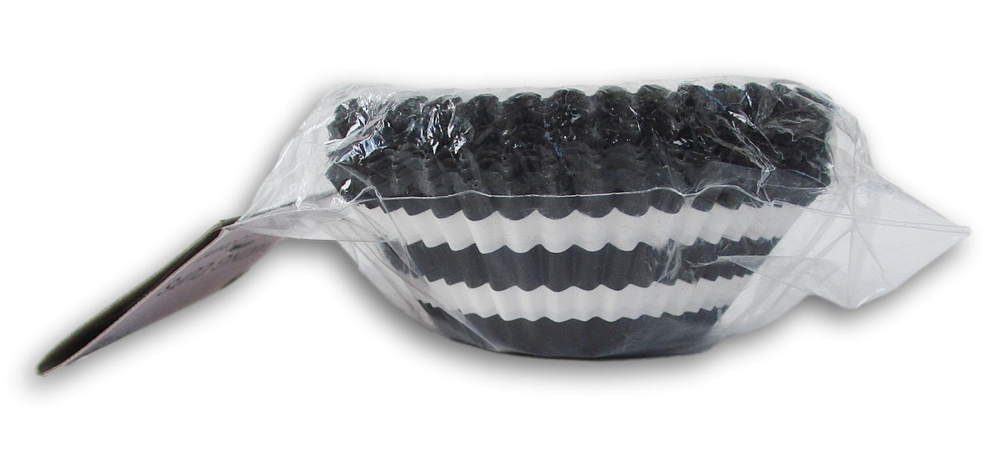 Black And White Stripe Decorative Baking Cups - Patterned Paper Liners For Cupcakes, Muffins (Standard Sized) - 50 Count