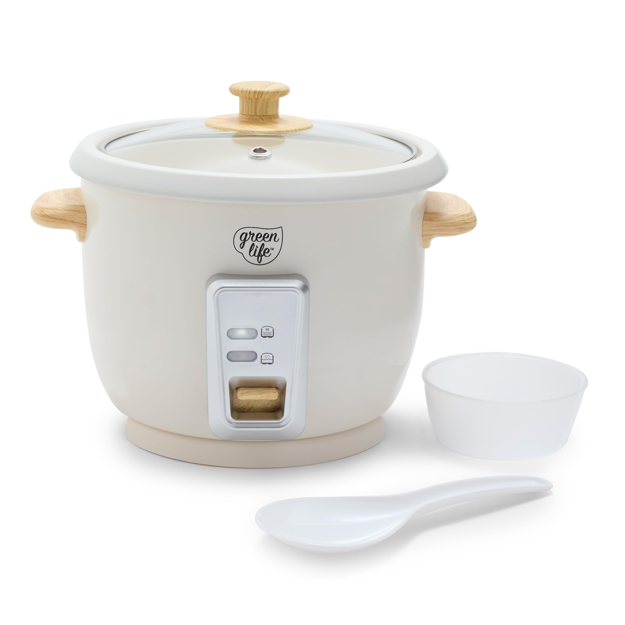 GreenLife Rice Cooker with Removable PFAS-Free Nonstick Pot, 3-Cups Uncooked/6-Cups Cooked, One-Switch Design, Auto Keep Warm Fu