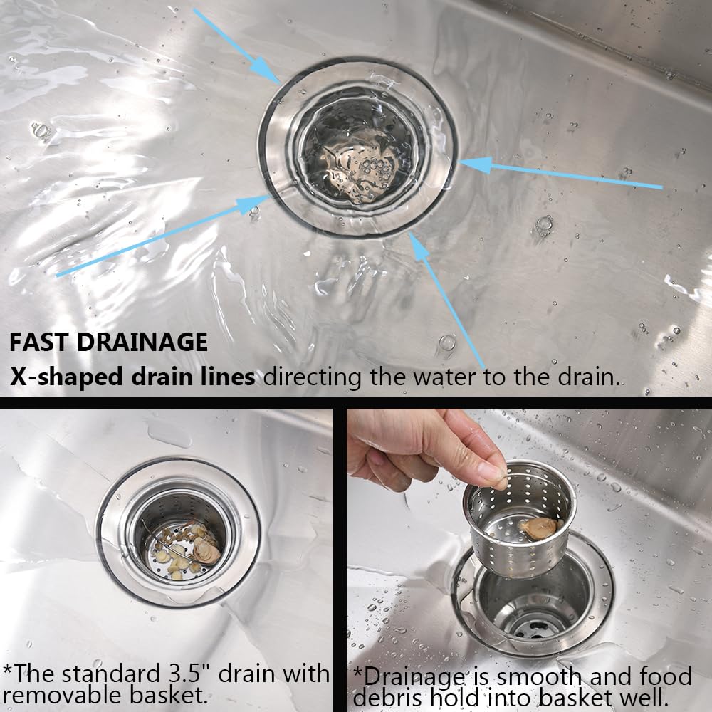 33 Inch Drop In Kitchen Sink, Jshozzy 33 X 19 Kitchen Sink Drop In 16 Gauge Stainless Steel Kitchen Sink Top Mount Single Bowl D