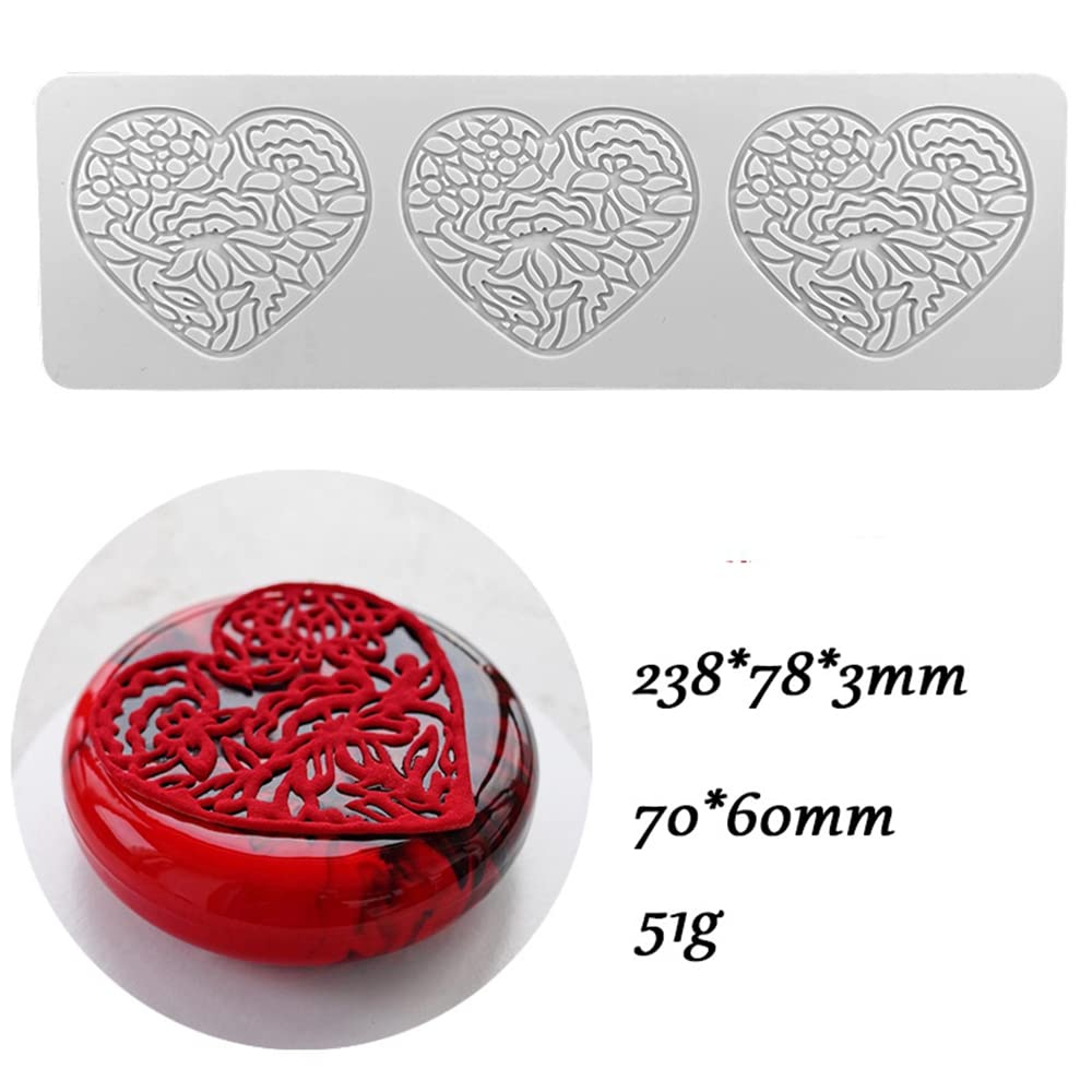 3D Hollow Leaf Fondant Lace Mold Multi Leaves Flower Candy Mold Chocolate Sugar Craft Cake Decoration Cupcake Top (F Love_9.52 *