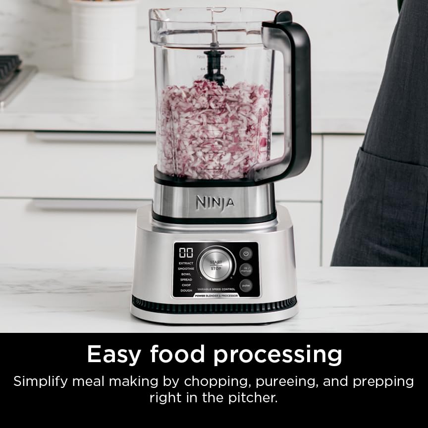 Ninja Blender For Kitchen | Food Processor Combo System | Smoothie Maker & Nutrient Extractor | 6 Functions for Bowls, Spreads,
