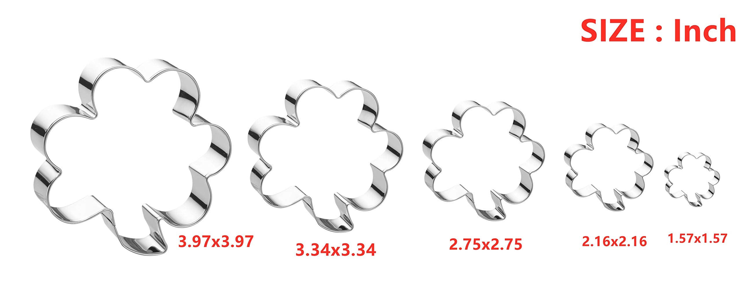 Clover Cookie Cutter Set - 5 Piece St. Patrick'S Day Irish Shamrock Cookie Cutters Stainless Steel