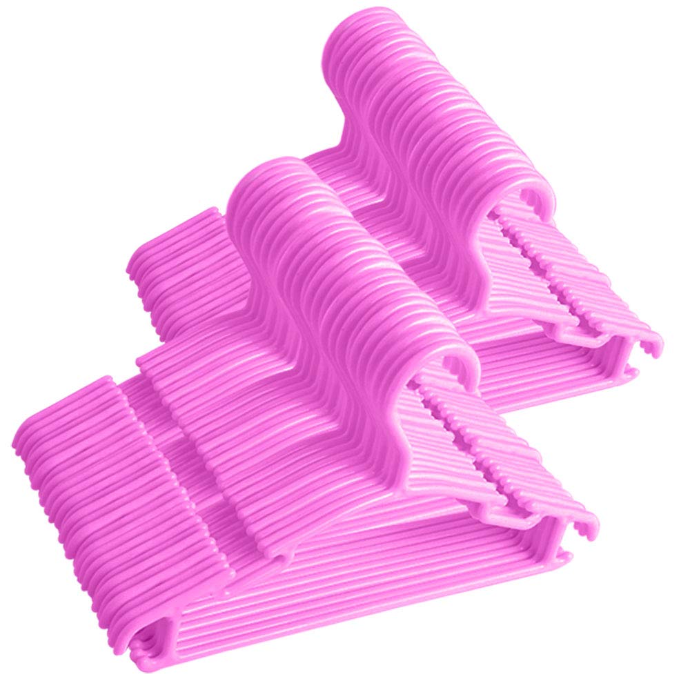 Goodtou Pink Baby Hangers, 100Pack Kids Hangers Plastic Baby Clothes Hangers For Closet Infant Hangers Child Hangers Children Ha