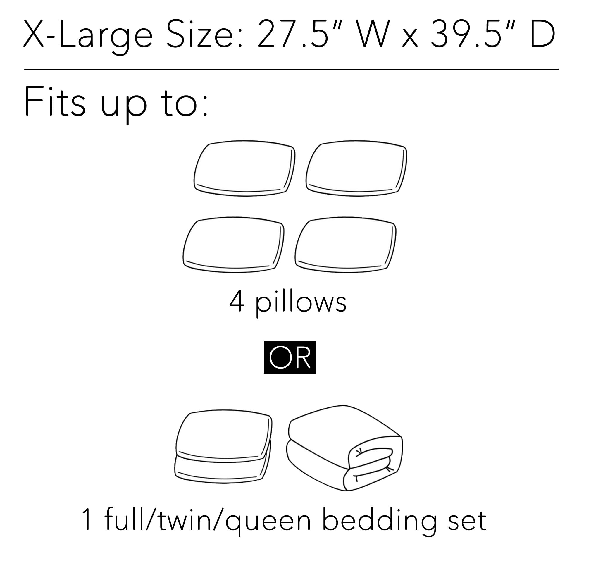 SpaceAid Jumbo Vacuum Storage Bags  Space Saver Sealer Compression Bags for Comforters  Blankets  Pillows  Bedding  Clothes (X-Large 3 Pack)