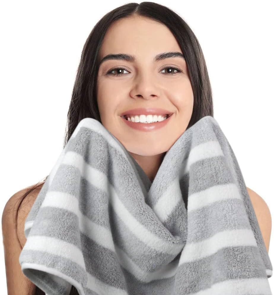 Kinhwa Microfiber Hand Towels For Bathroom Soft And Absorbent Face Towels Grey Bathroom Hand Towels For Spa Hair Bath 16Inchx30I