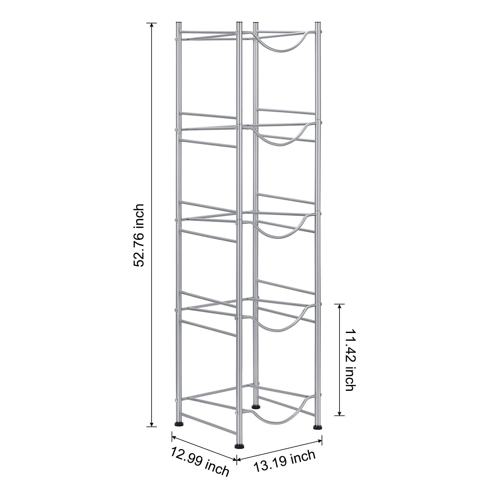 5 Gallon Water Bottle Holder 5 Tier Detachable Water Cooler Jug Holder, Heavy Duty Water Jug Stand Storage Rack For Home Office