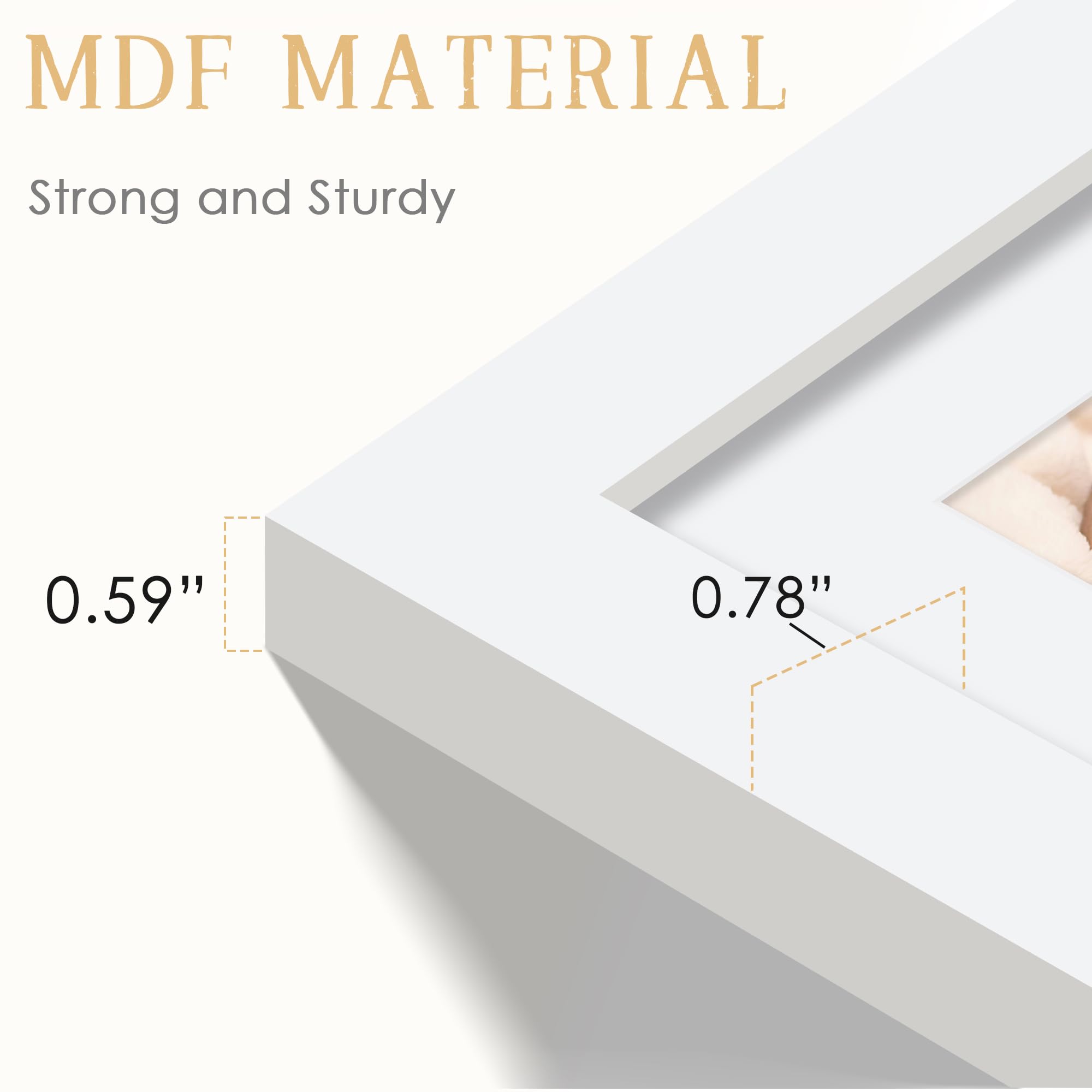 DUENPY 12x16 My First Year Picture Frame Displays One 5x7 inch and Twelve 2x3 inch Small Photo Collage Wall Hanging or Tabletop