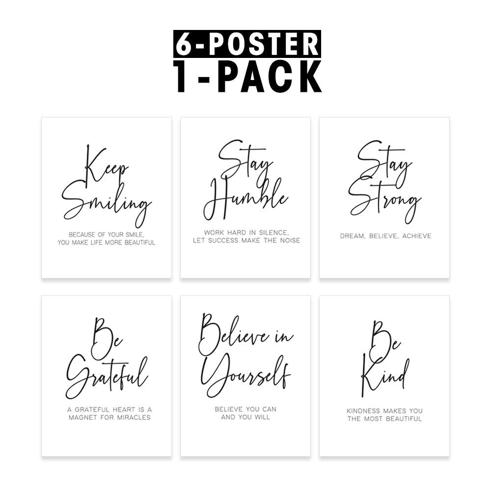 Mega Format Positive Affirmations Wall Decor, Inspirational Quotes Wall Art - Motivational Posters, Affirmation, Encouraging Pos