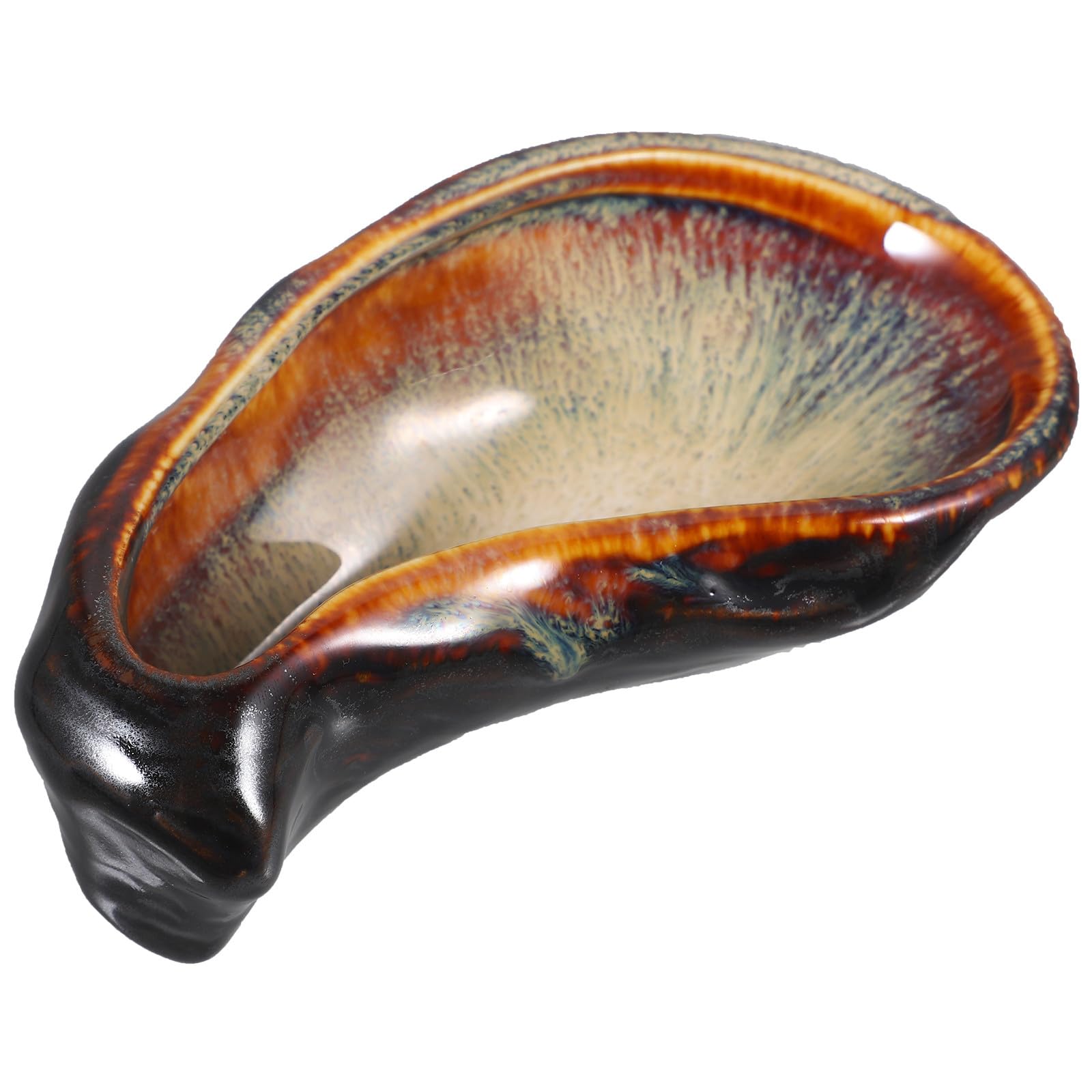 BESTOYARD Ceramic Oyster Serving Dish Small Vintage Plate Food Plate for Sushi Appetizers and Desserts