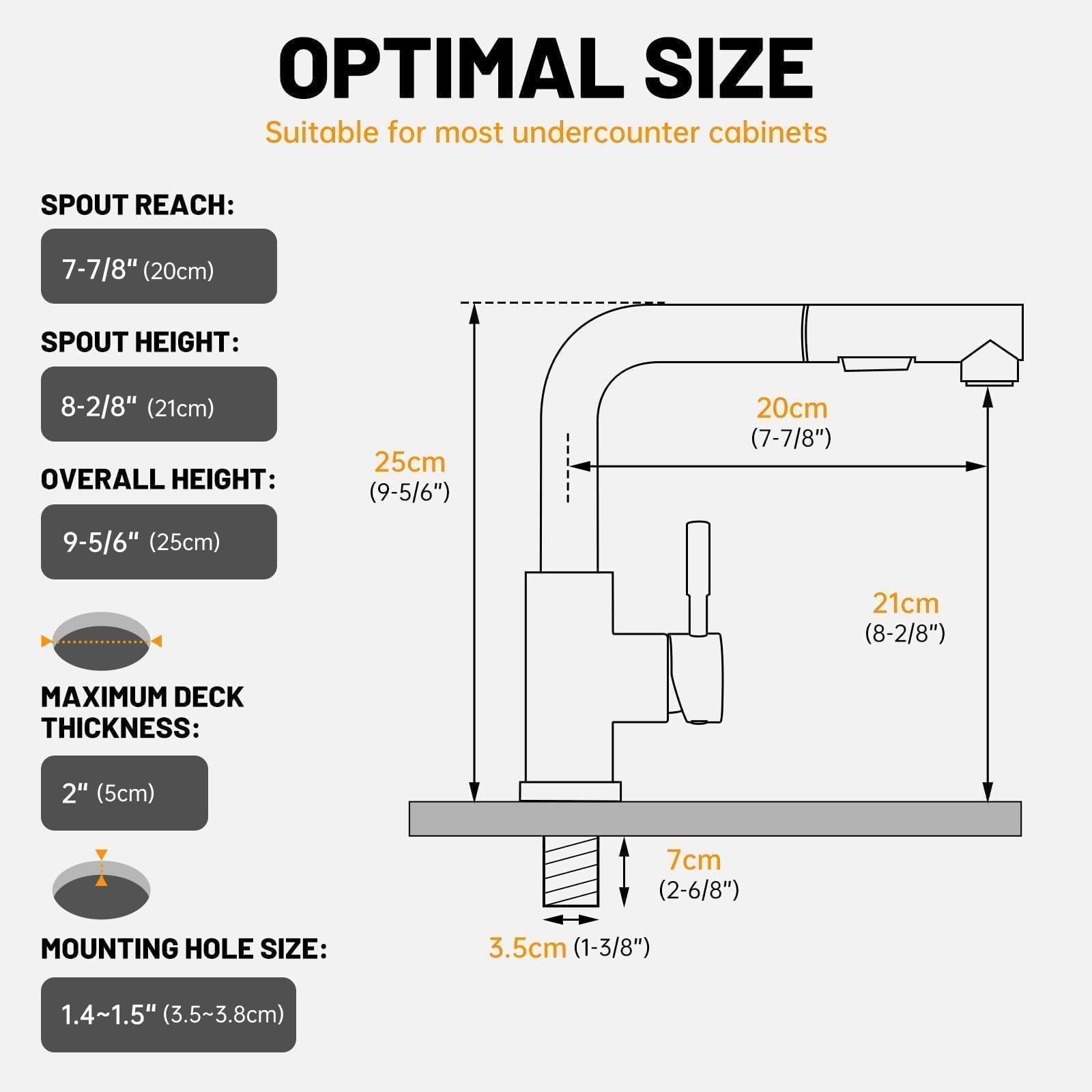 APPASO Black Bar Sink Faucet  Matte Black Kitchen Faucet with Pull-Out Sprayer  Modern Single Handle Bathroom Utility Faucet  Pull Down Spray Small Faucet for RV Camper Outdoor Restroom