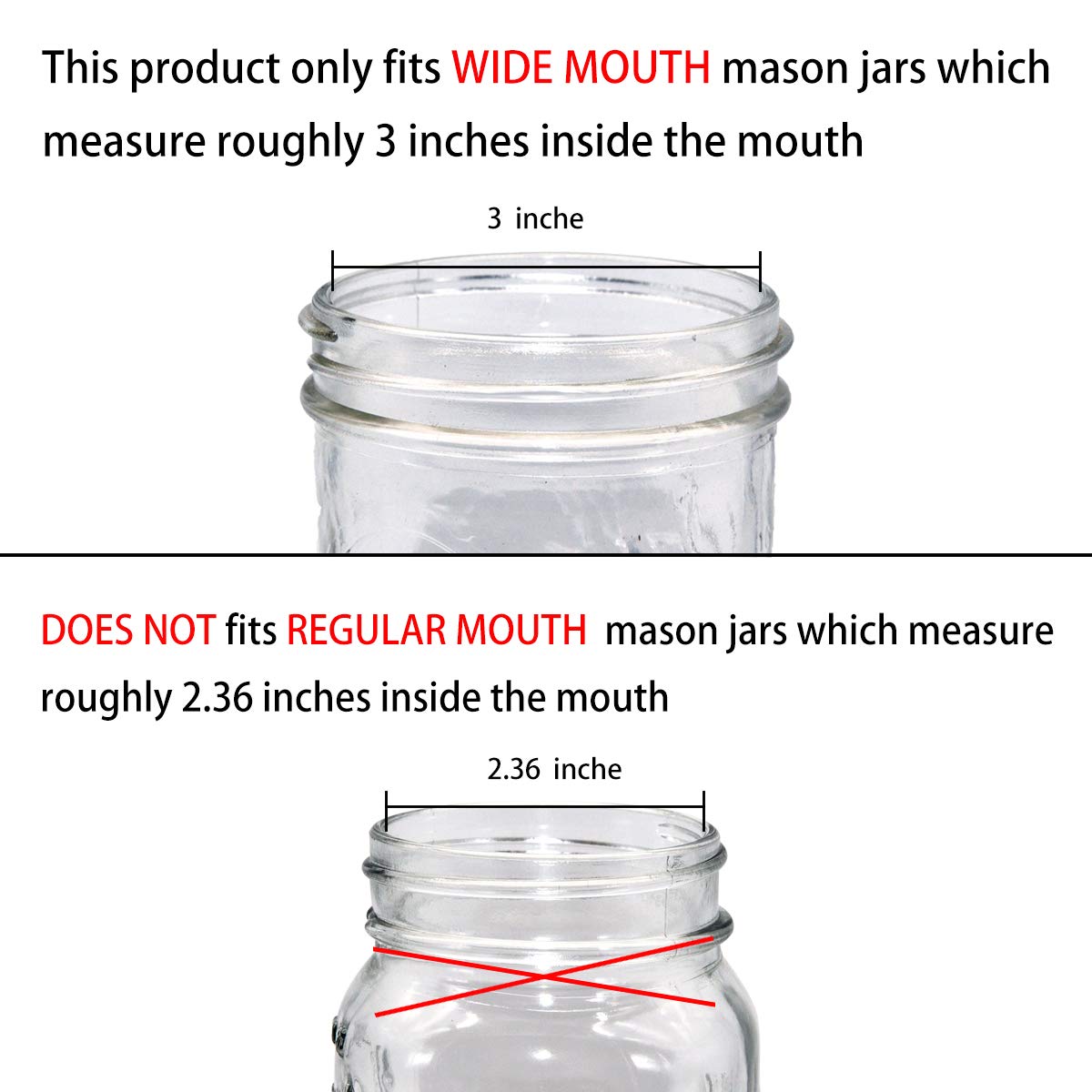 [Wide Mouth ONLY] Mason Jar Toothbrush Holder Lid - Rustproof 304 Stainless Steel - for Ball Mason Jar or Any Pint. Jar - Farmhouse Decor Bathroom Accessories Set/Bronze 2-Pack (Jars not Included)