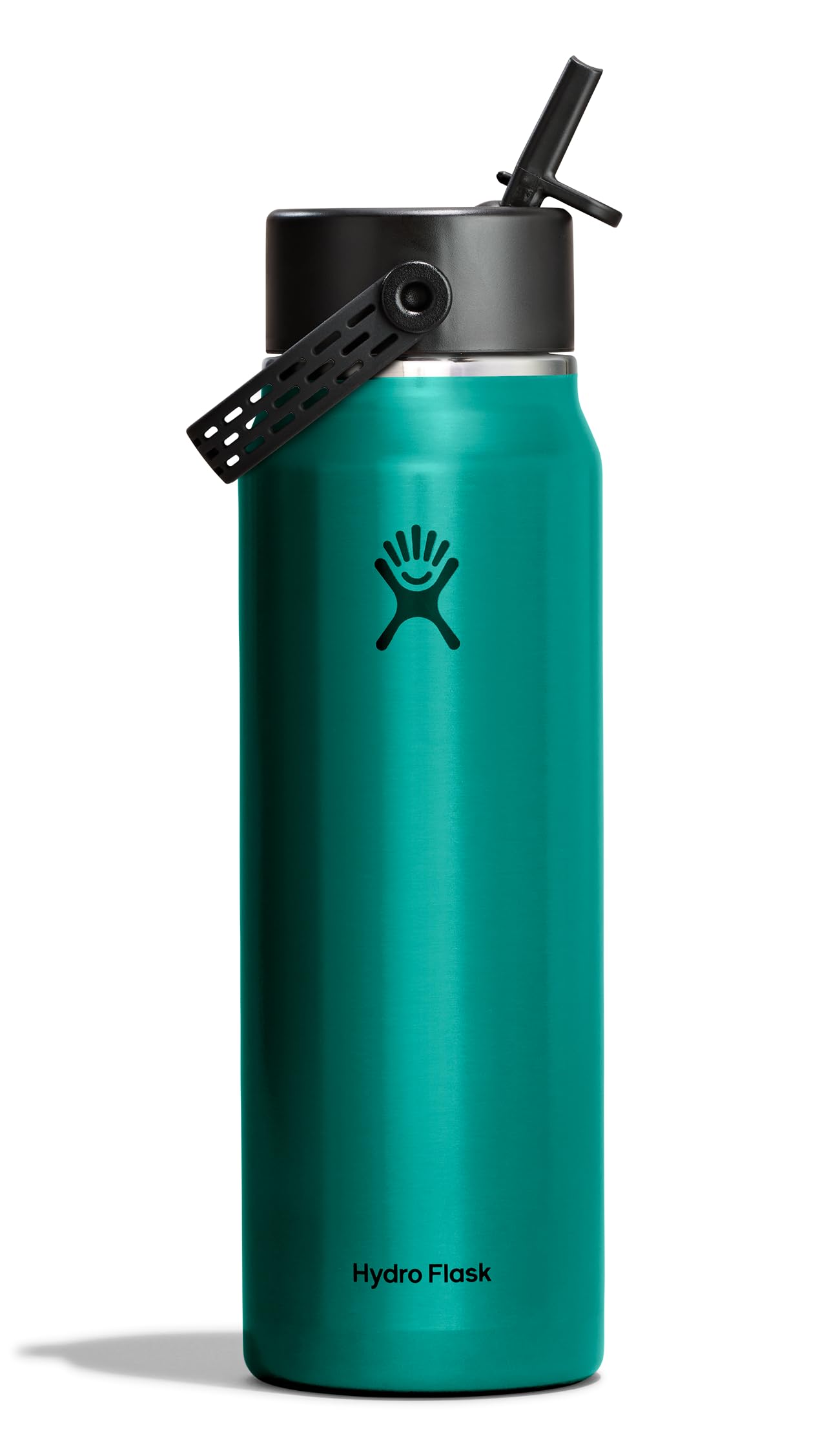 Hydro Flask 32 Oz Lightweight Wide Straw Lid - Insulated Stainless Steel Water Bottle - Hiking, Commuting Emerald Green