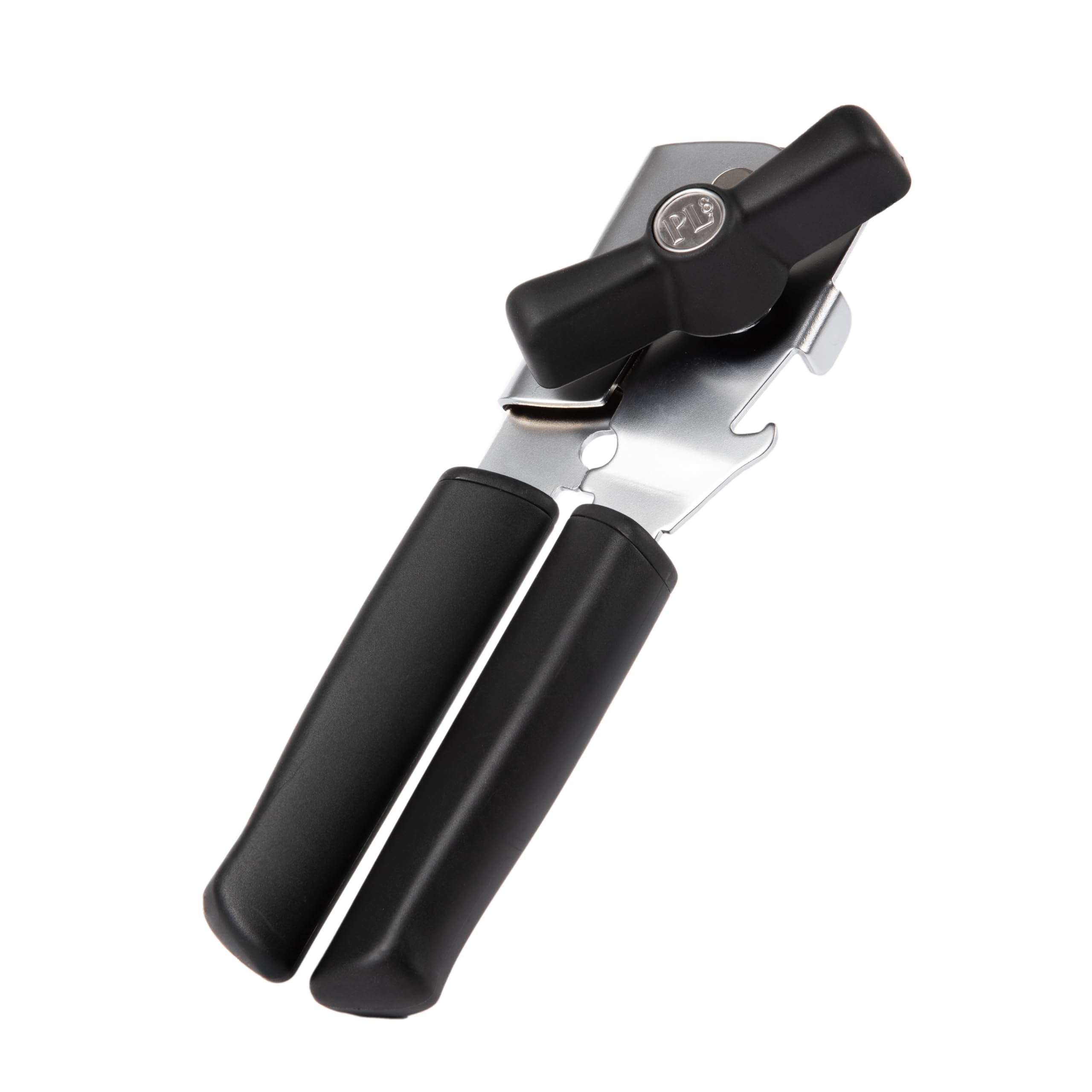 PL8 Can Opener - Stainless Steel Cutting Wheel for smooth edge, Ergonomic Soft-Grip Handles, Built-In Bottle Opener, Durable and