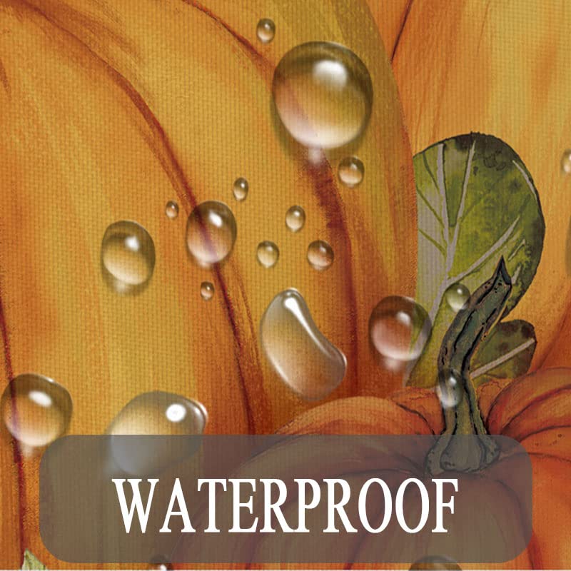 Boziqr Fall Shower Curtains For Bathroom, Autumn Pumpkin Harvest Farmhouse Thanksgiving Halloween Fabric Shower Curtain With Hoo